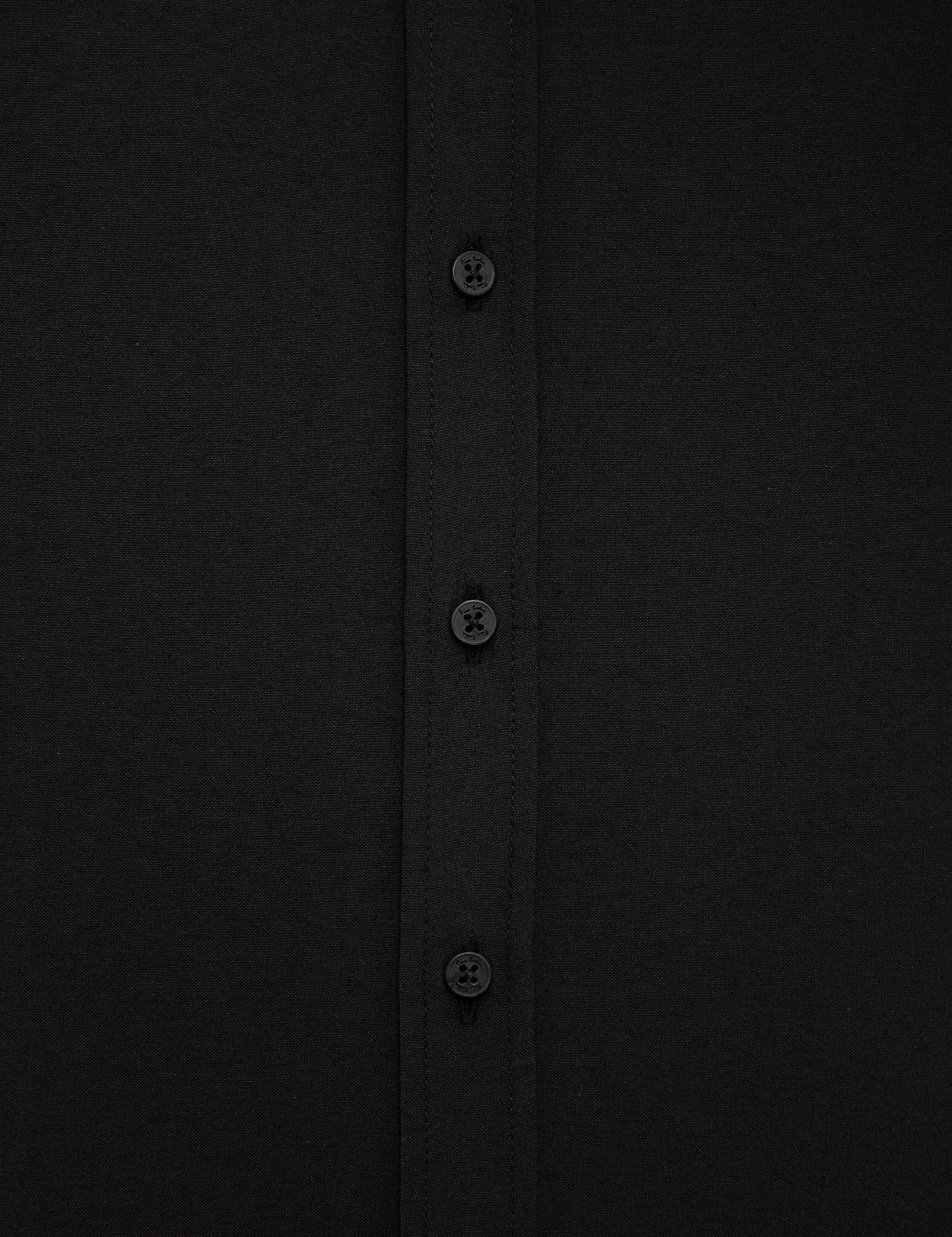 Siyah Slim Fit Uzun Kollu Basic Gömlek