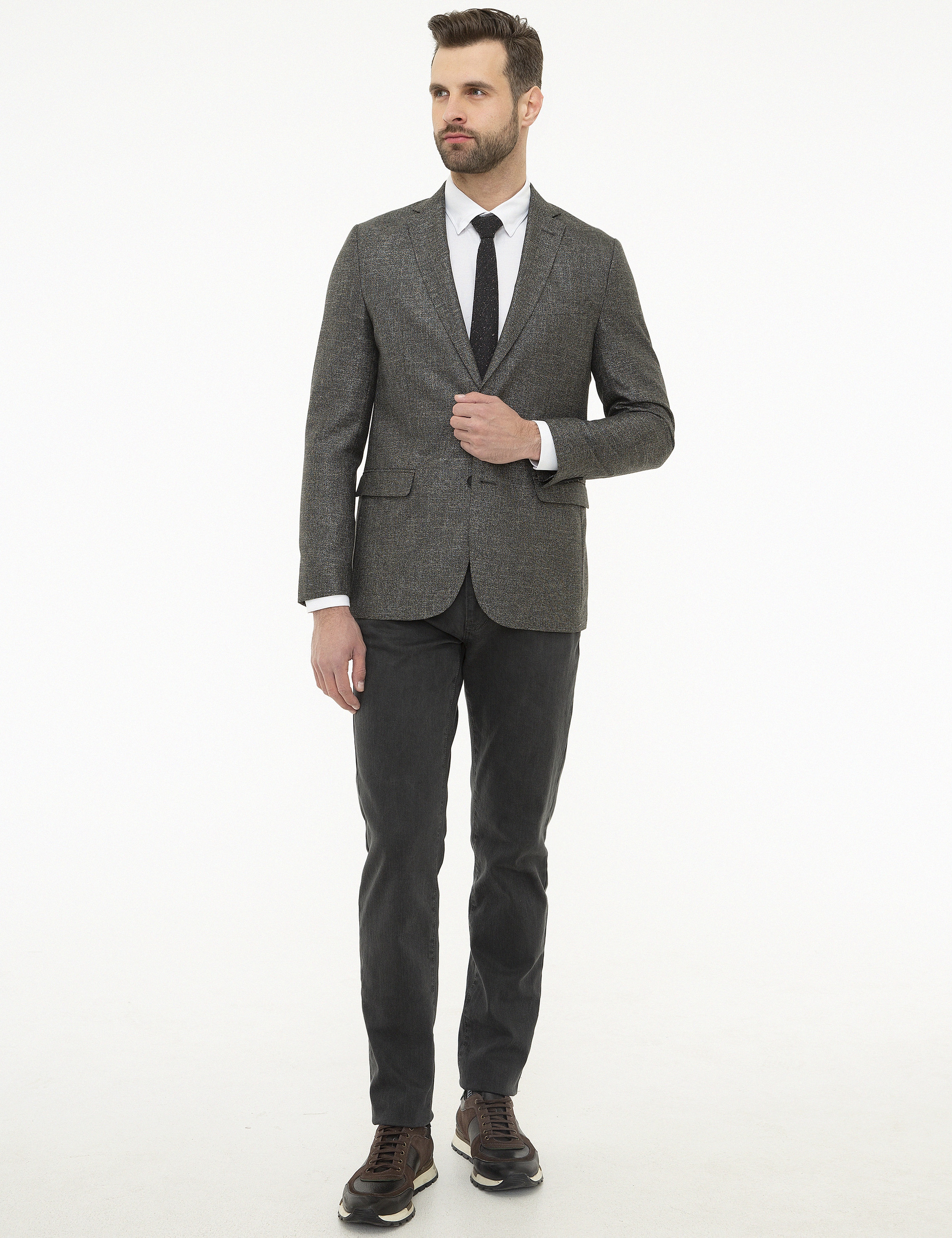 Antrasit Slim Fit Ceket - Image 5