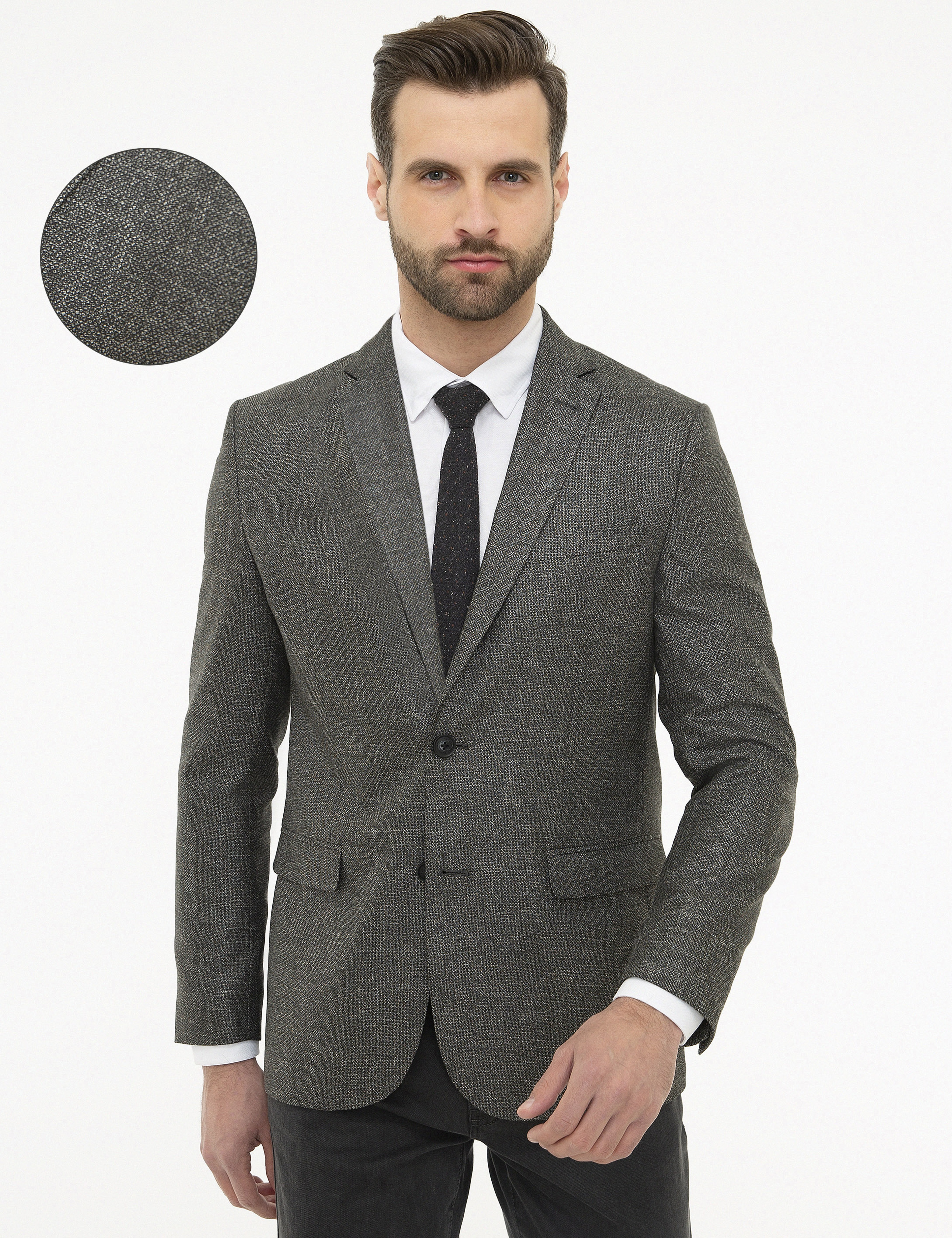 Antrasit Slim Fit Ceket - Image 1
