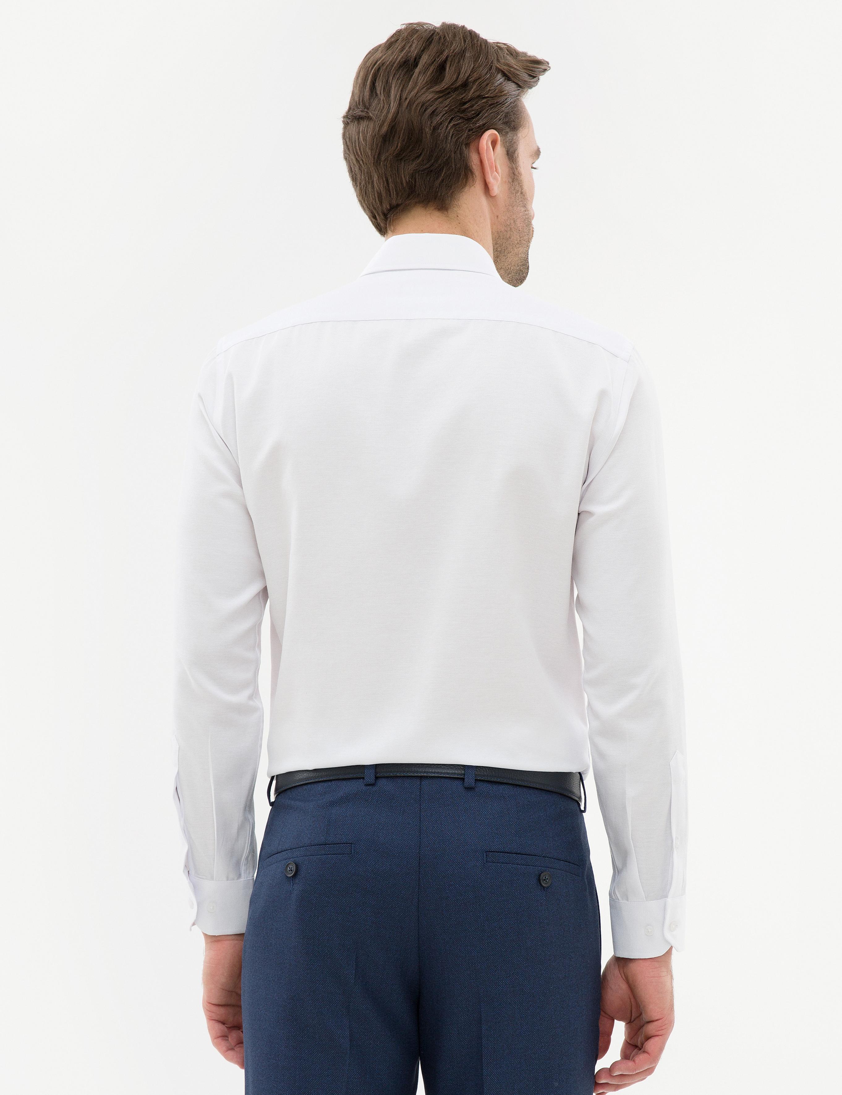 Beyaz Slim Fit Oxford Gömlek