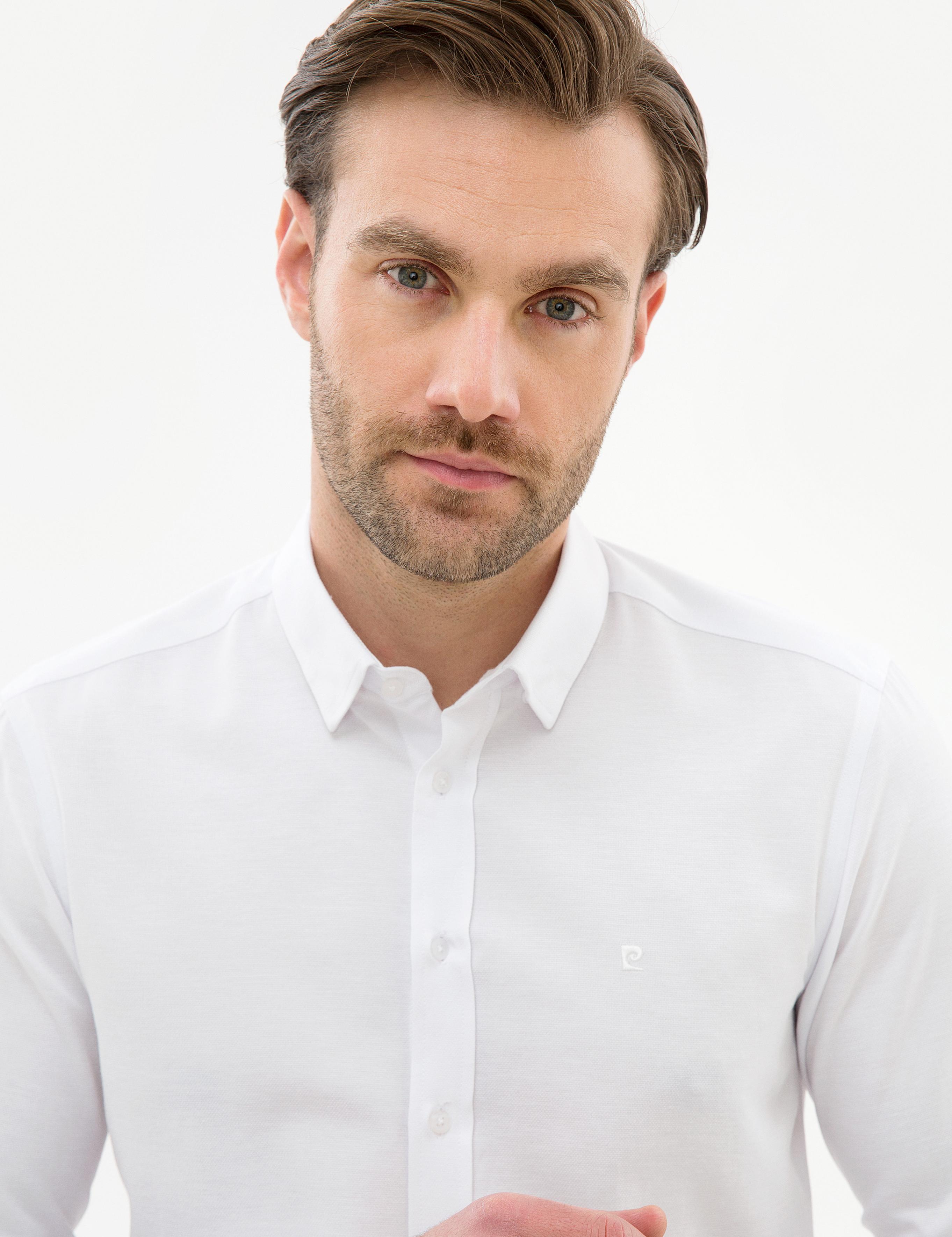 Beyaz Slim Fit Oxford Gömlek