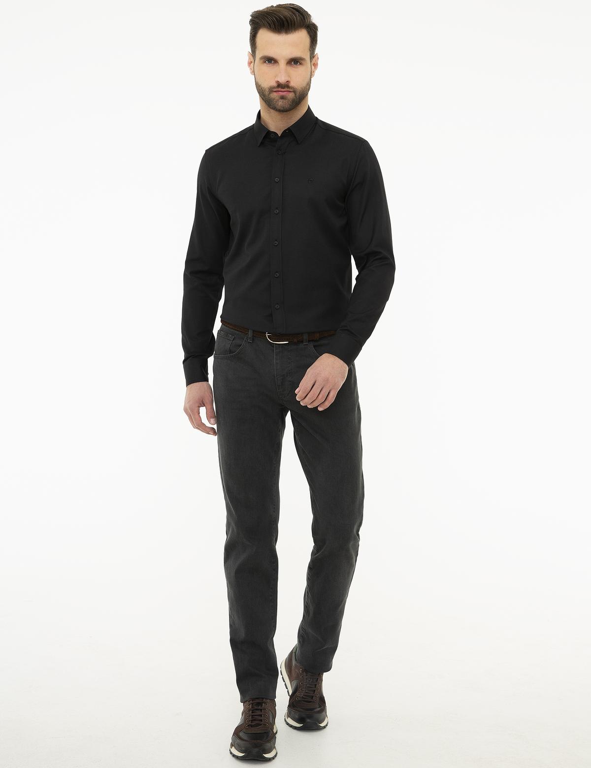 Siyah Slim Fit Oxford Gömlek - 50226655015