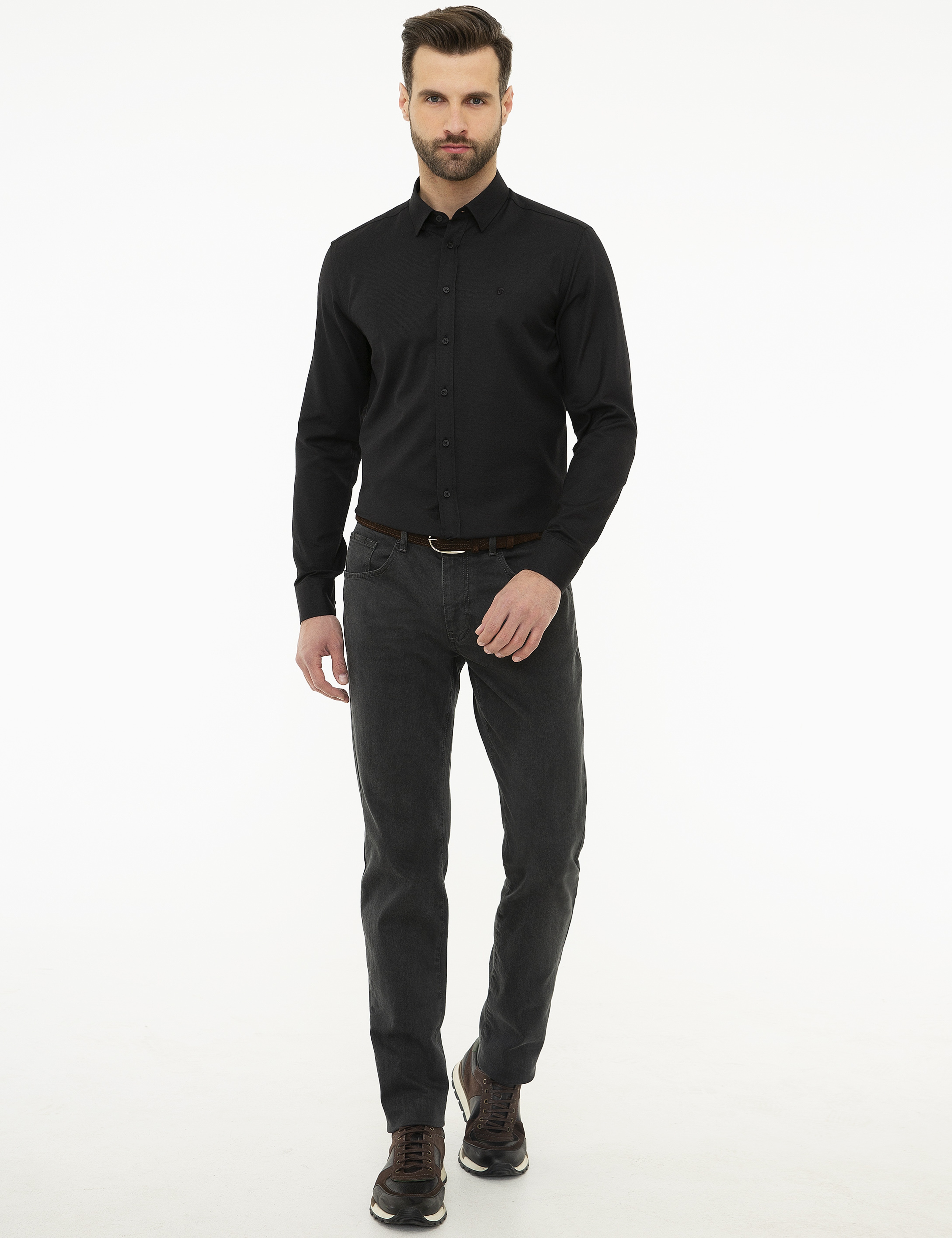 Siyah Slim Fit Oxford Gömlek
