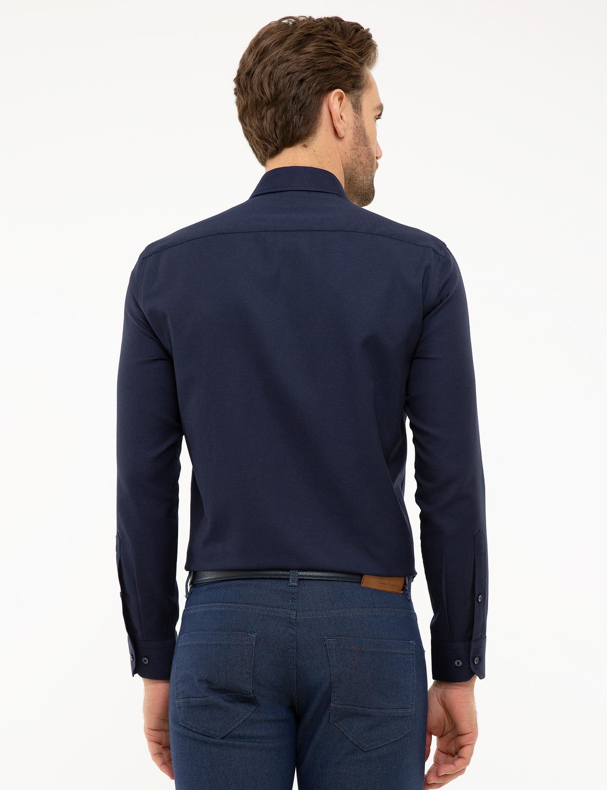 Lacivert Slim Fit Uzun Kollu Gömlek - 50226655024