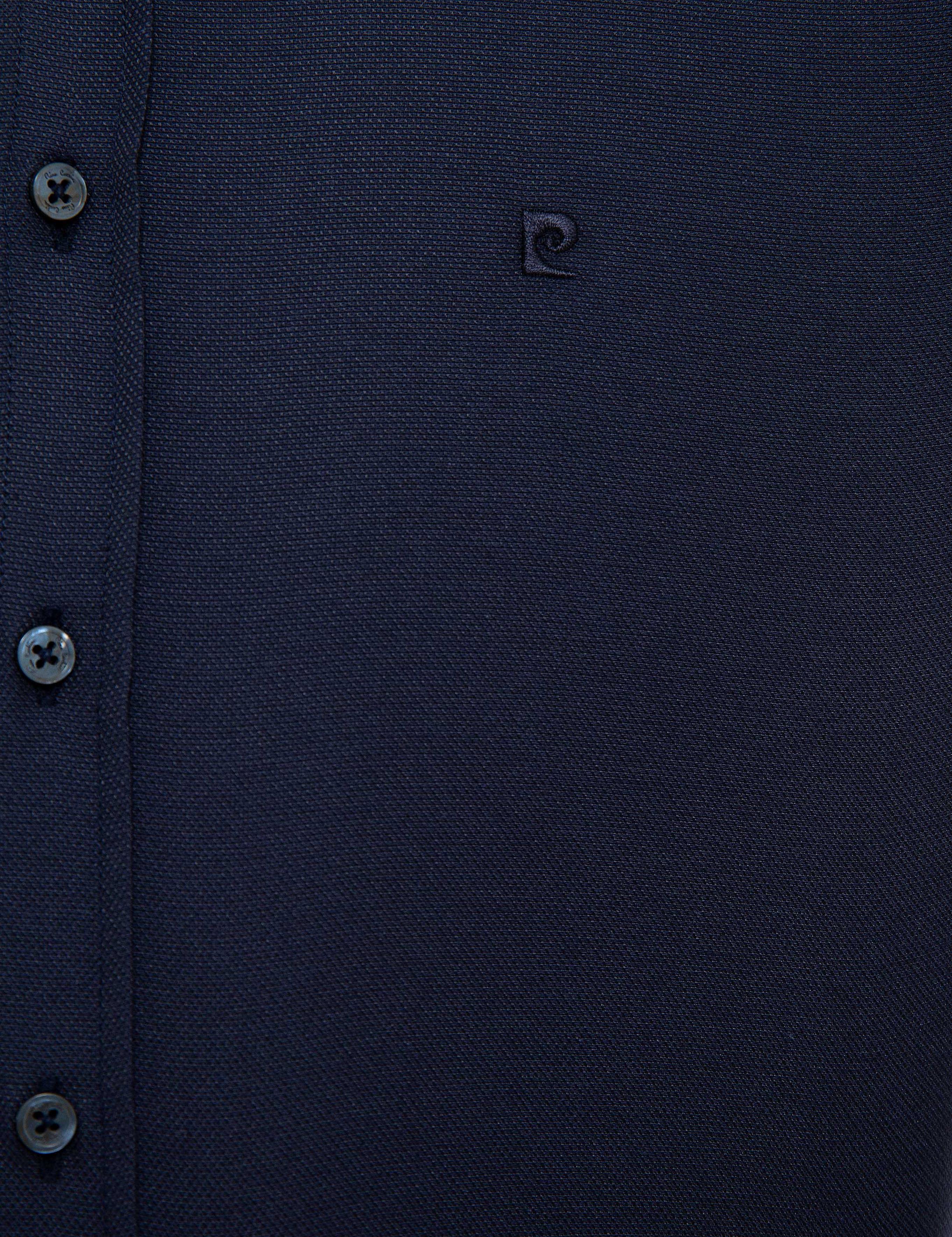 Lacivert Slim Fit Uzun Kollu Gömlek