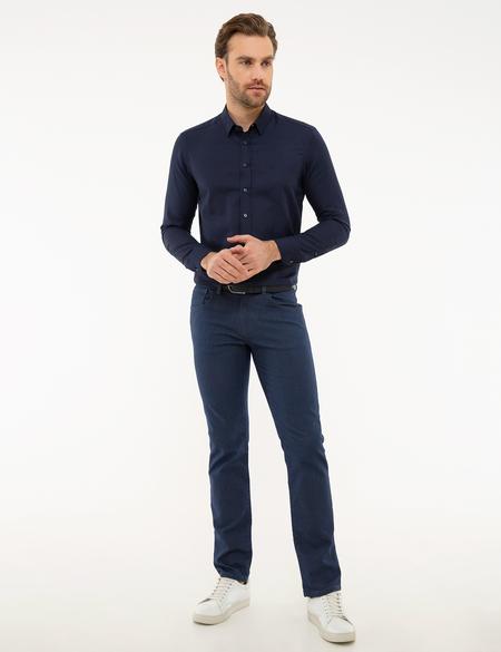 Lacivert Slim Fit Uzun Kollu Gömlek - 50226655024