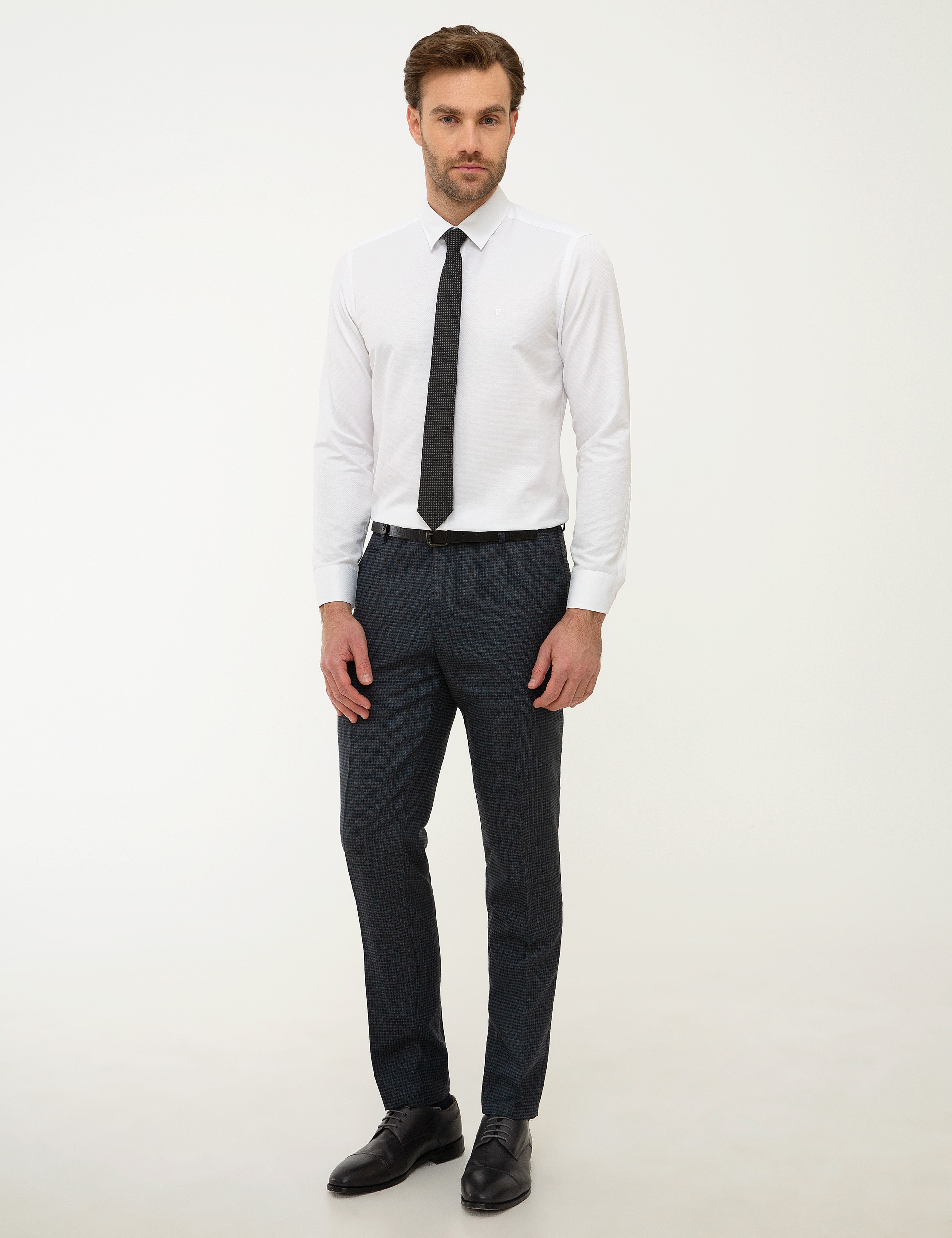 Beyaz Slim Fit Armürlü Gömlek - Image 4