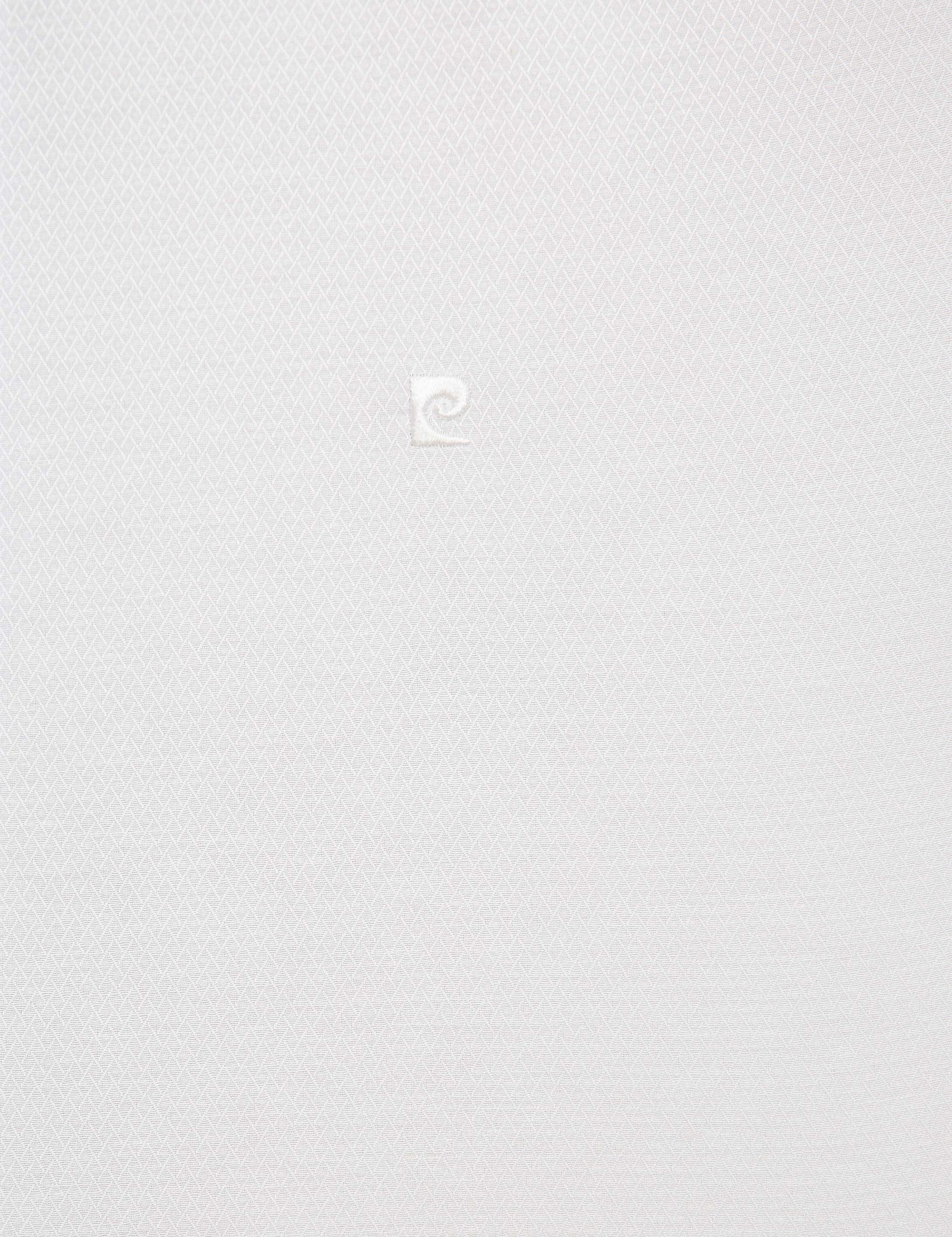 Beyaz Slim Fit Armürlü Gömlek