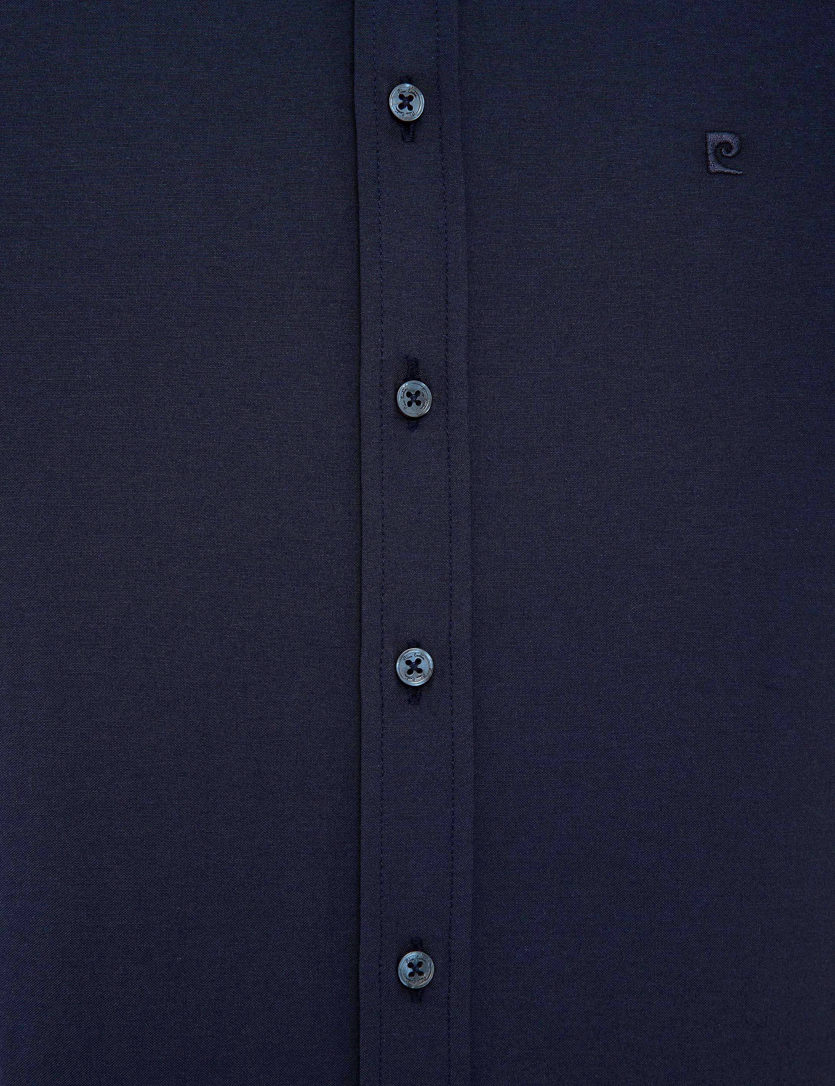 Lacivert Slim Fit Basic Gömlek