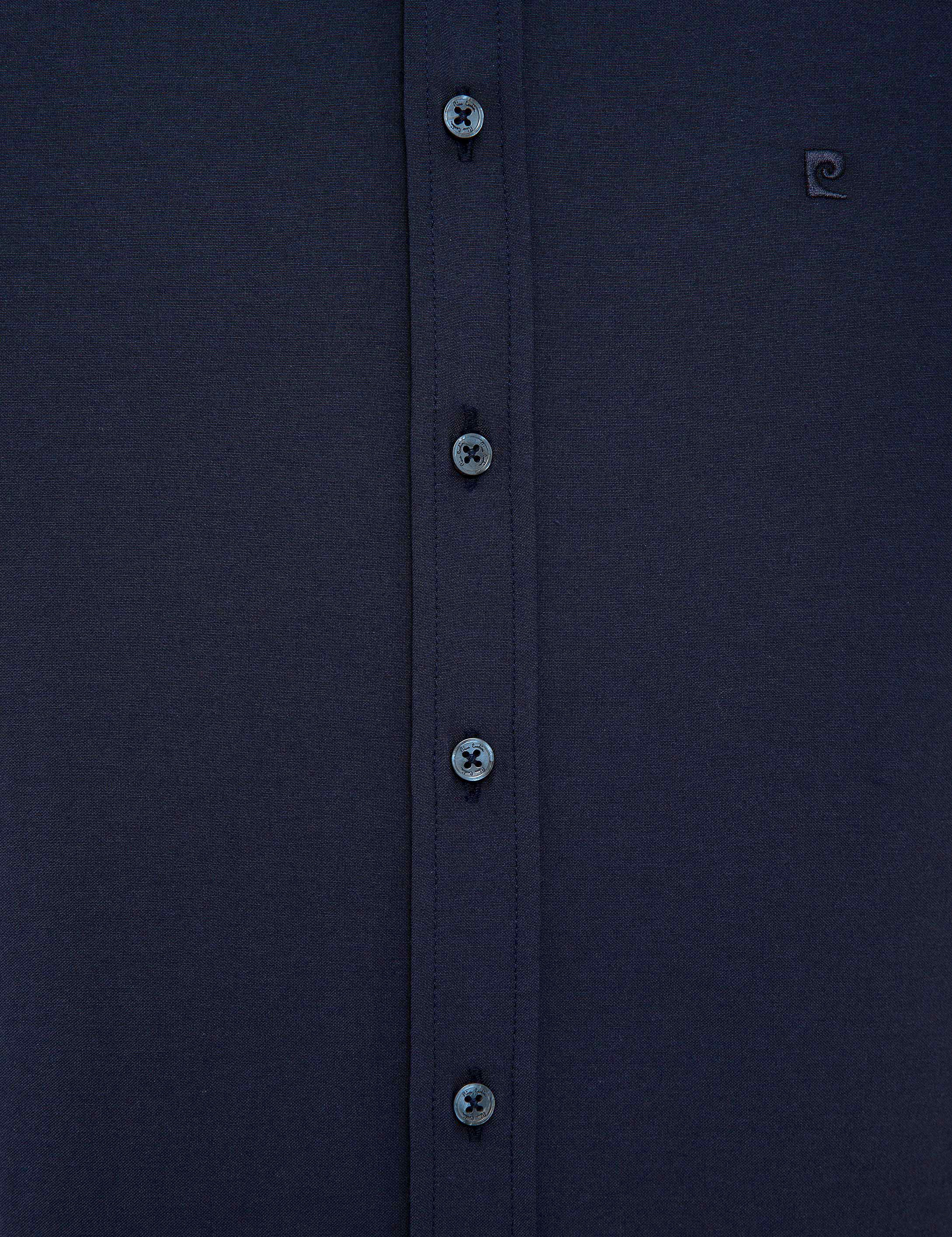 Lacivert Slim Fit Basic Gömlek