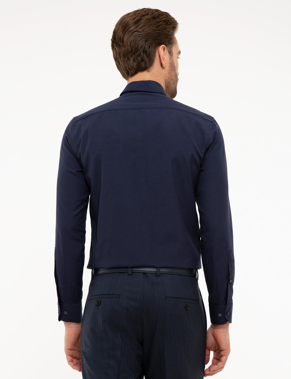 Lacivert Slim Fit Basic Gömlek - 50226660033