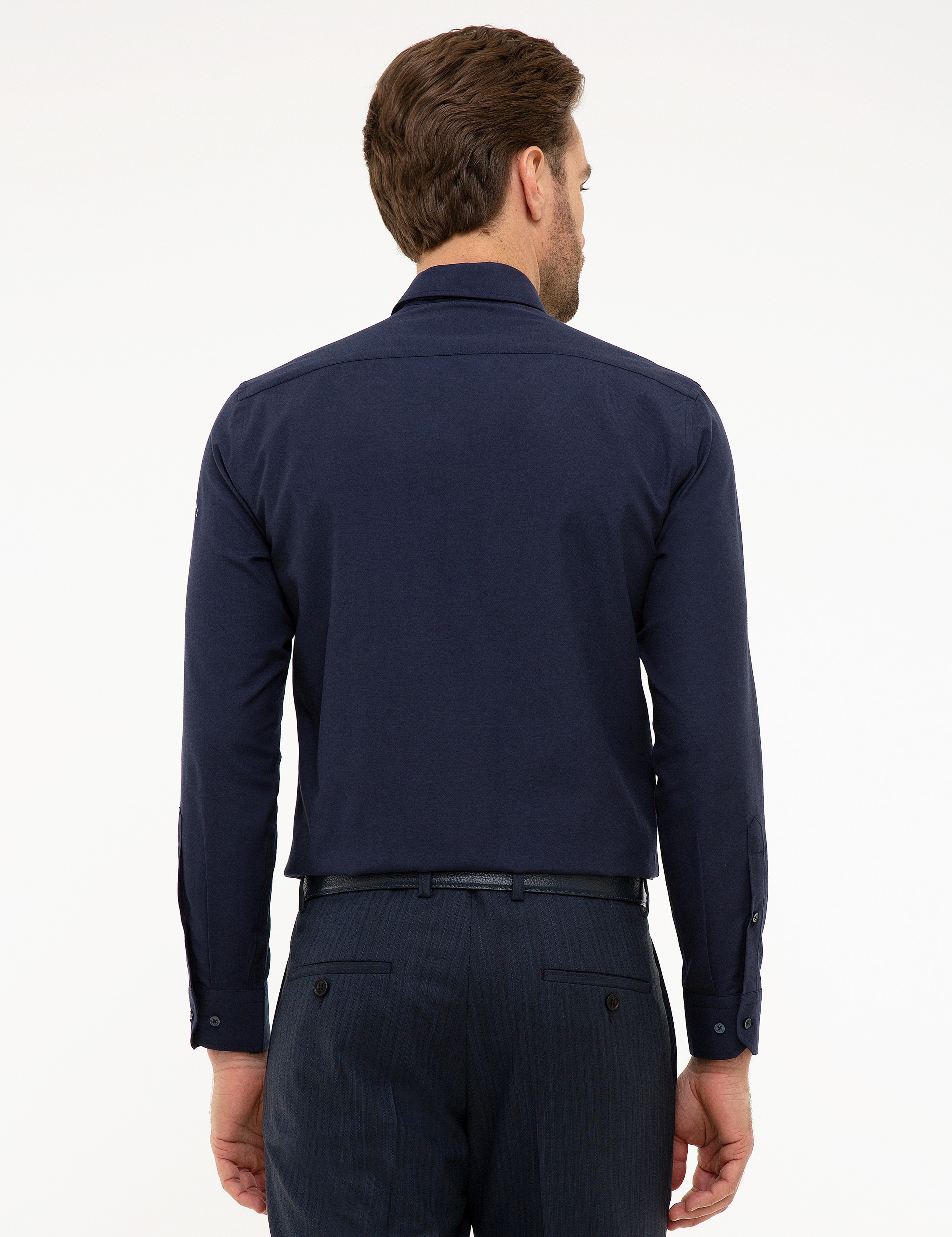 Lacivert Slim Fit Basic Gömlek