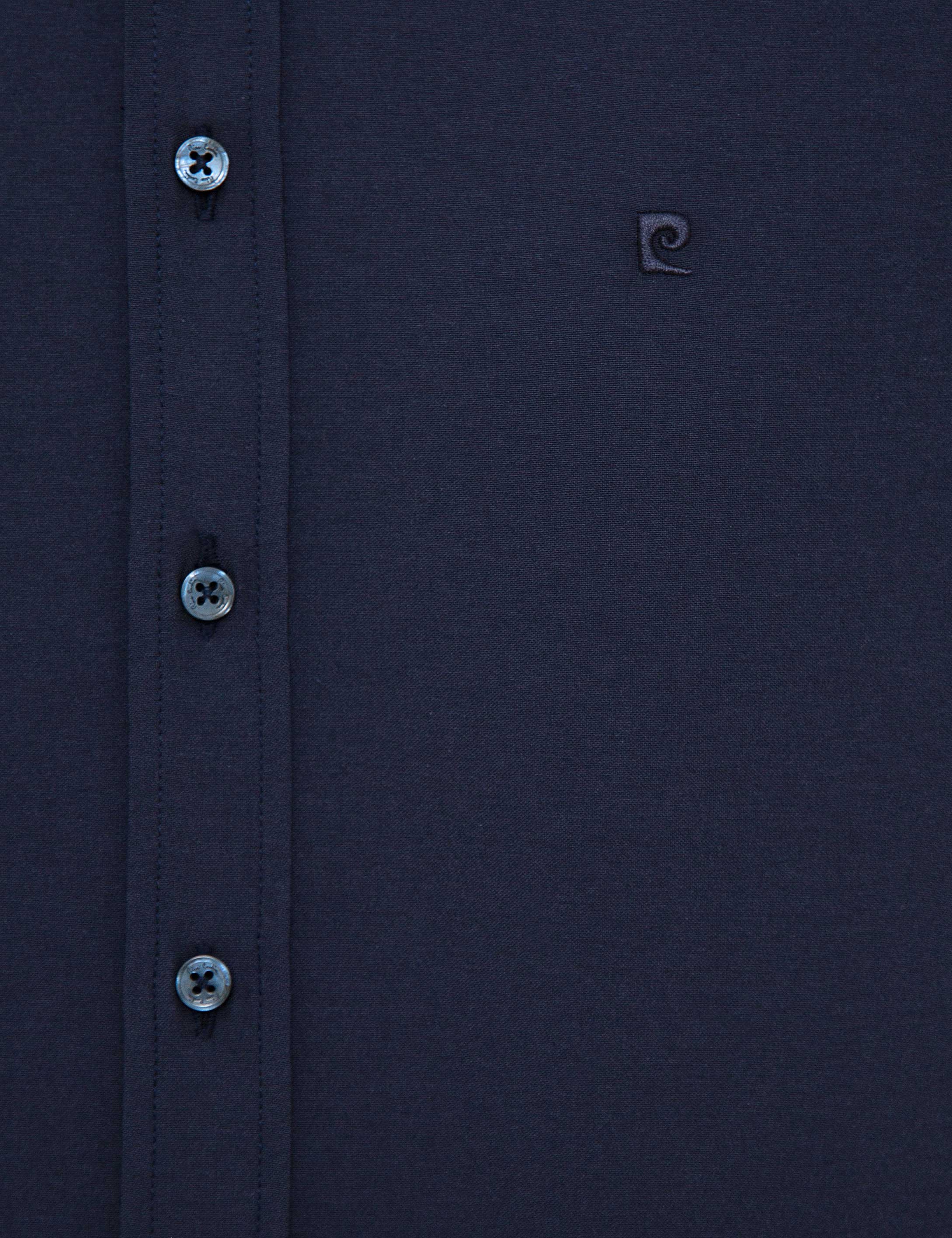 Lacivert Slim Fit Basic Gömlek - Image 4