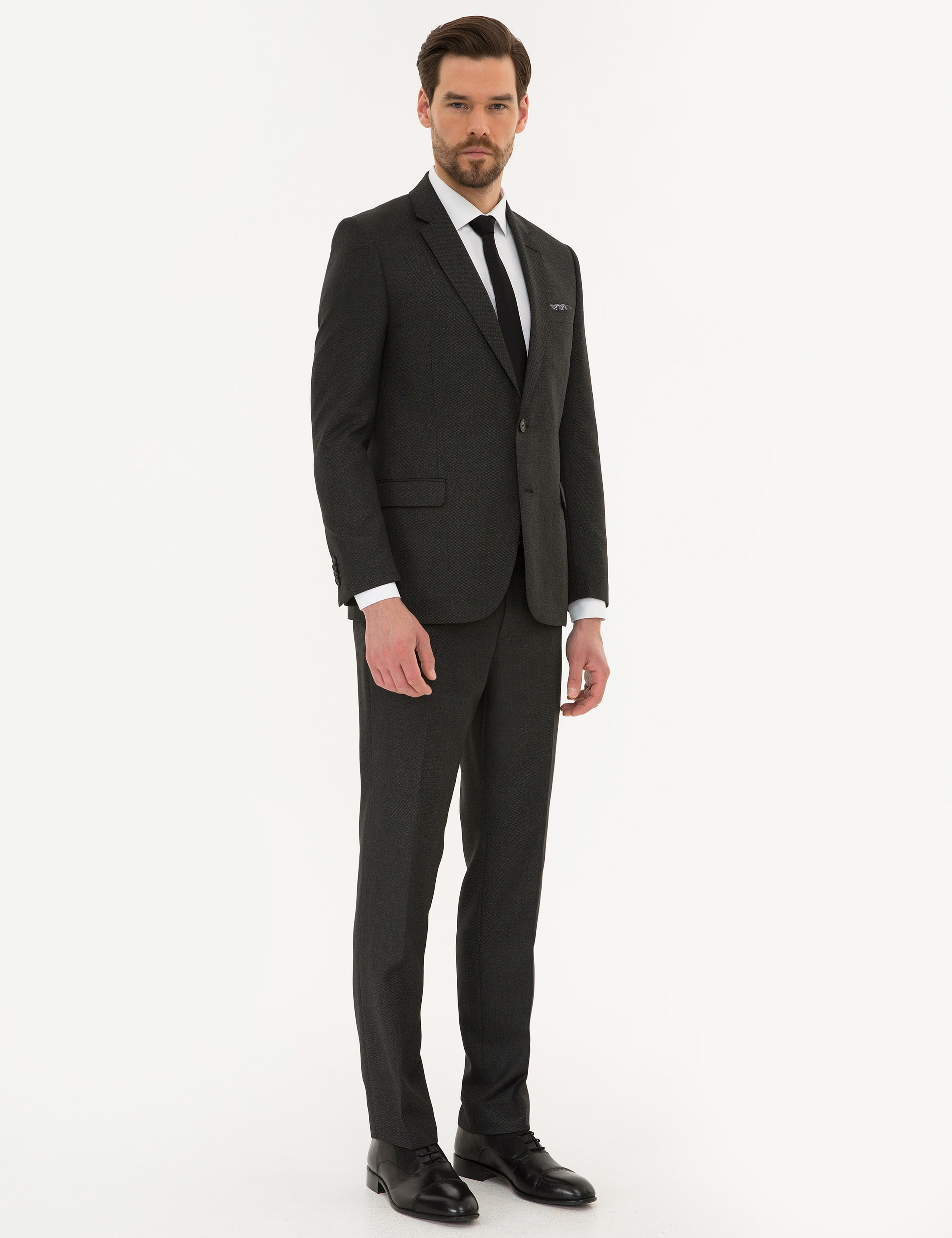 Siyah Slim Fit Takım Elbise - Image 3