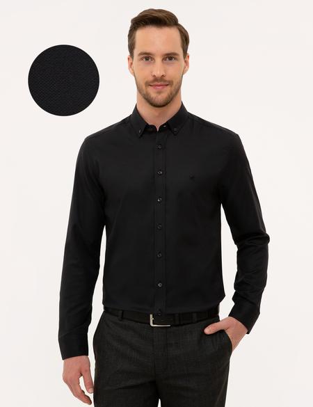 Siyah Slim Fit Oxford Gömlek - 50231259034