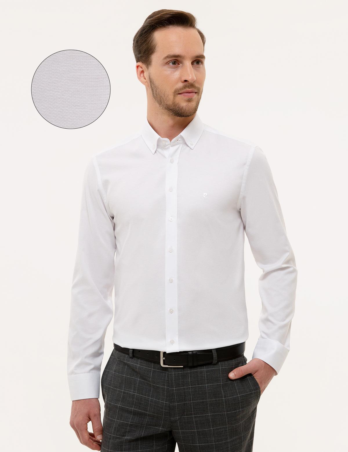 Beyaz Slim Fit Oxford Gömlek