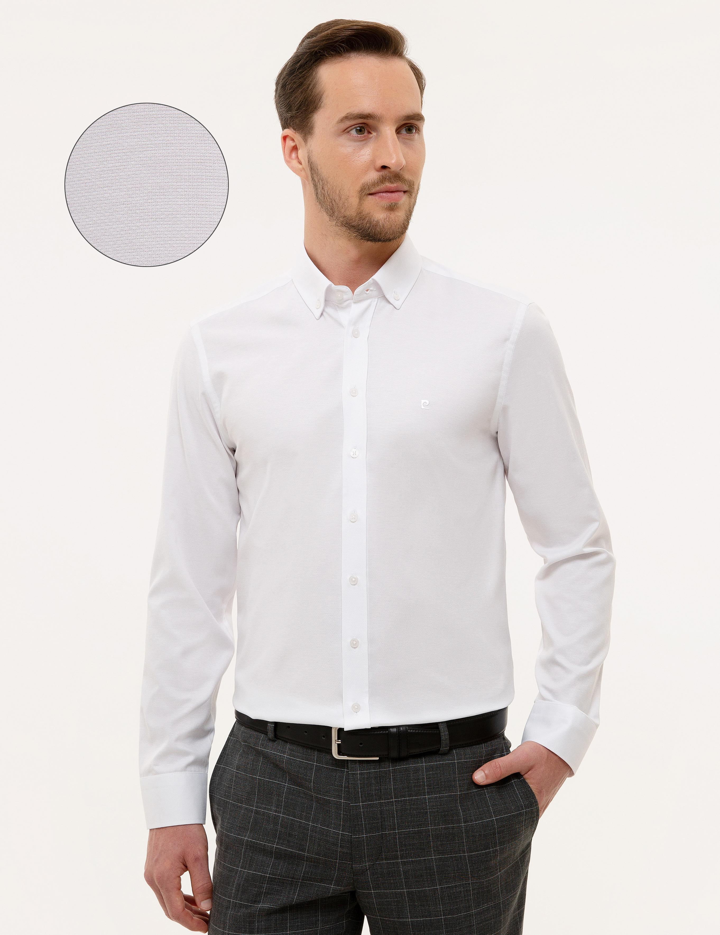 Beyaz Slim Fit Oxford Gömlek