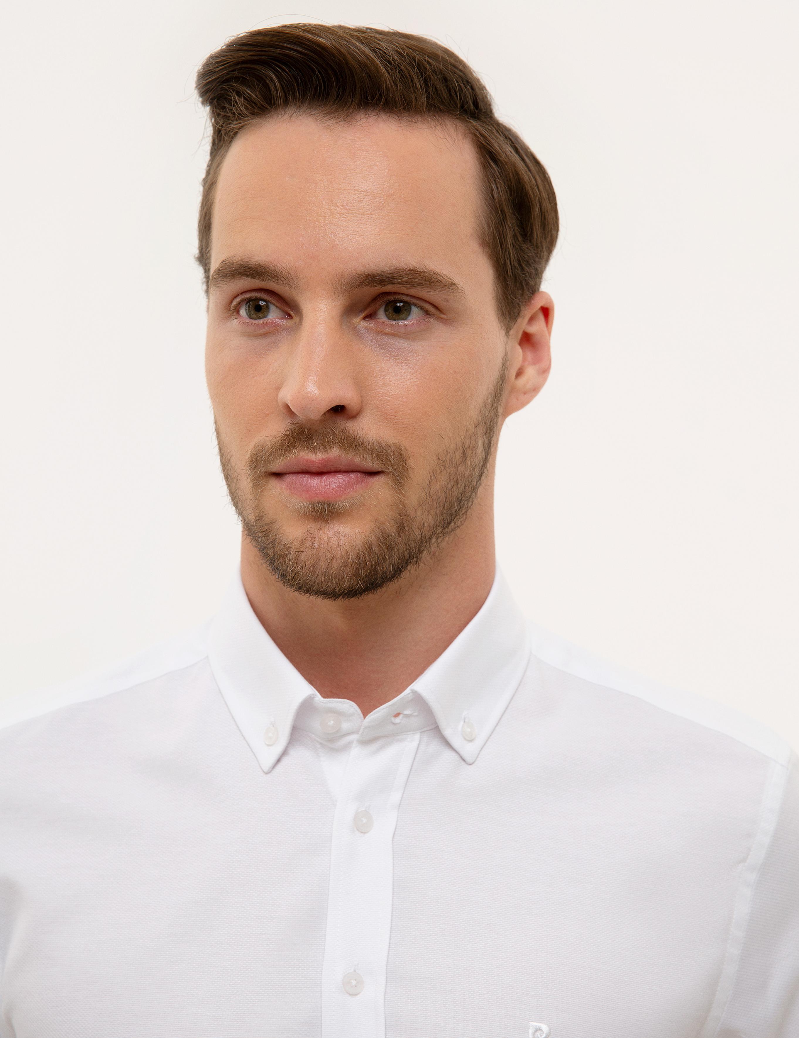 Beyaz Slim Fit Oxford Gömlek