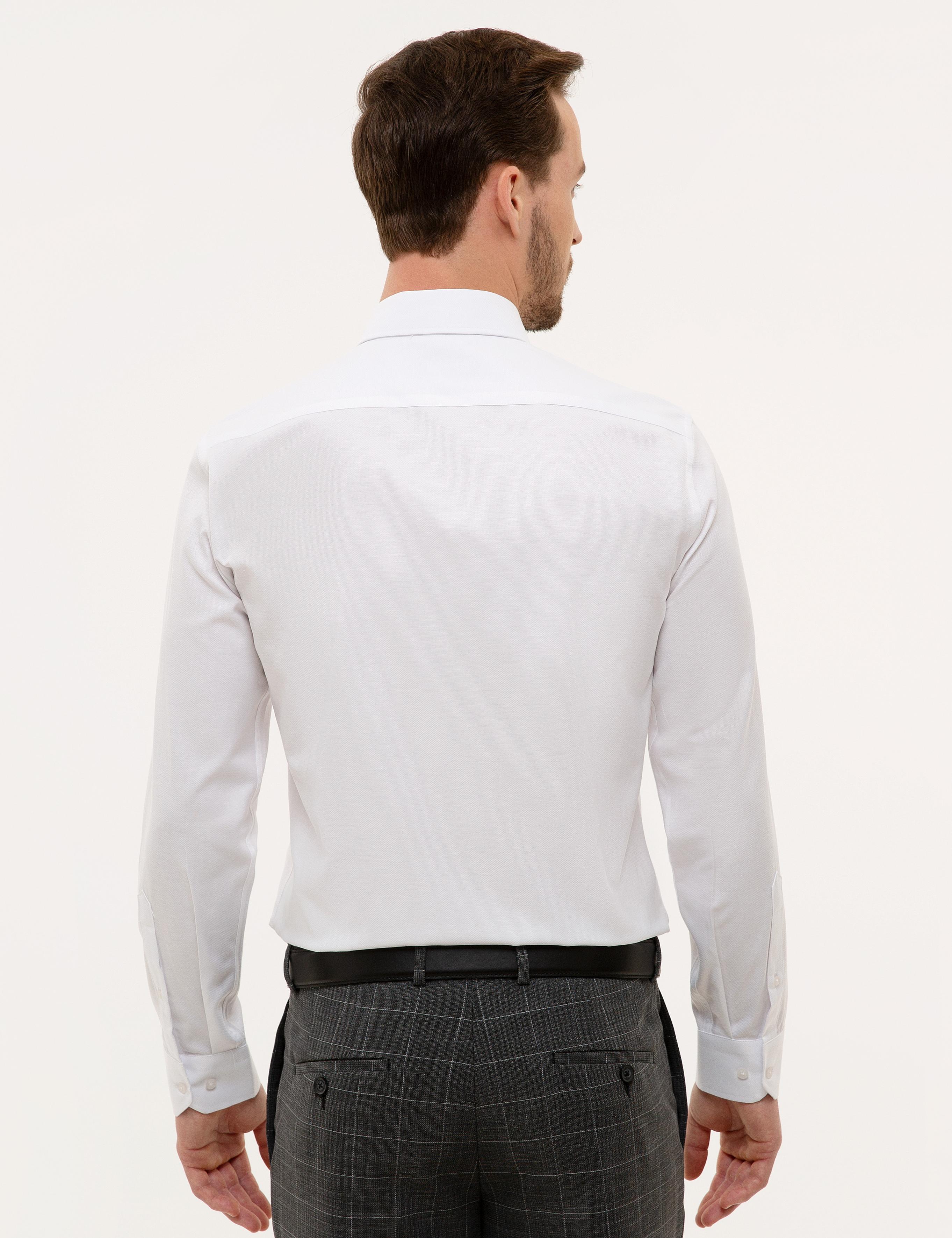 Beyaz Slim Fit Oxford Gömlek