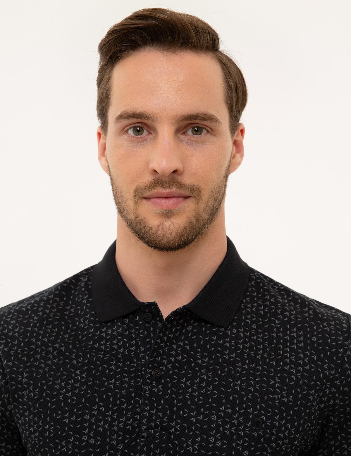 Siyah Slim Fit Polo Yaka T-Shirt - 50226516014