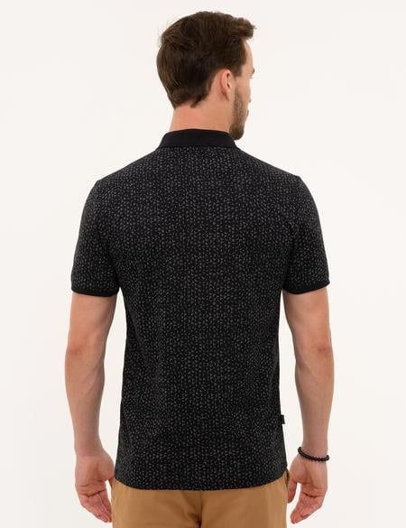 Siyah Slim Fit Polo Yaka T-Shirt - 50226516014