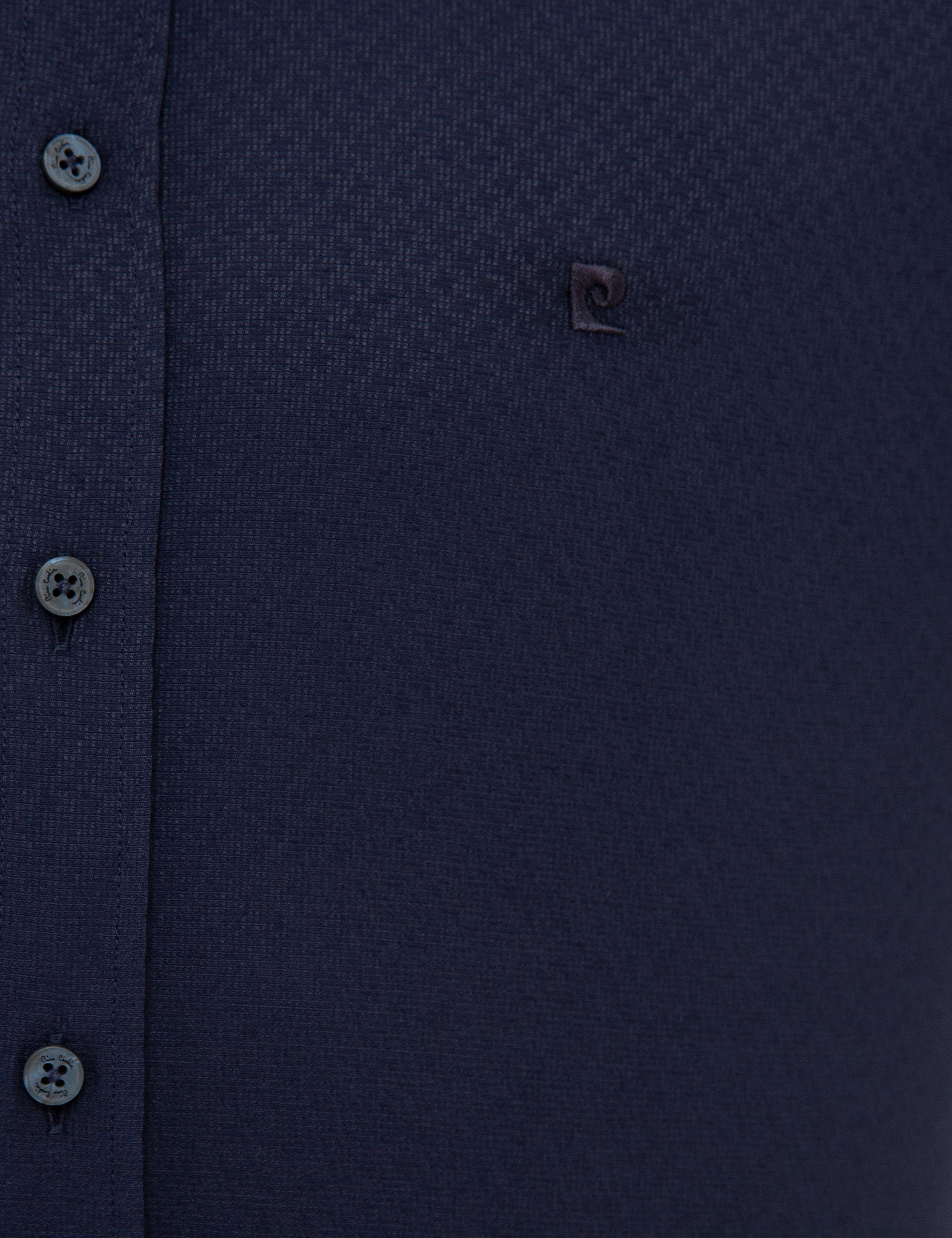 Lacivert Slim Fit Armürlü Gömlek - Image 5