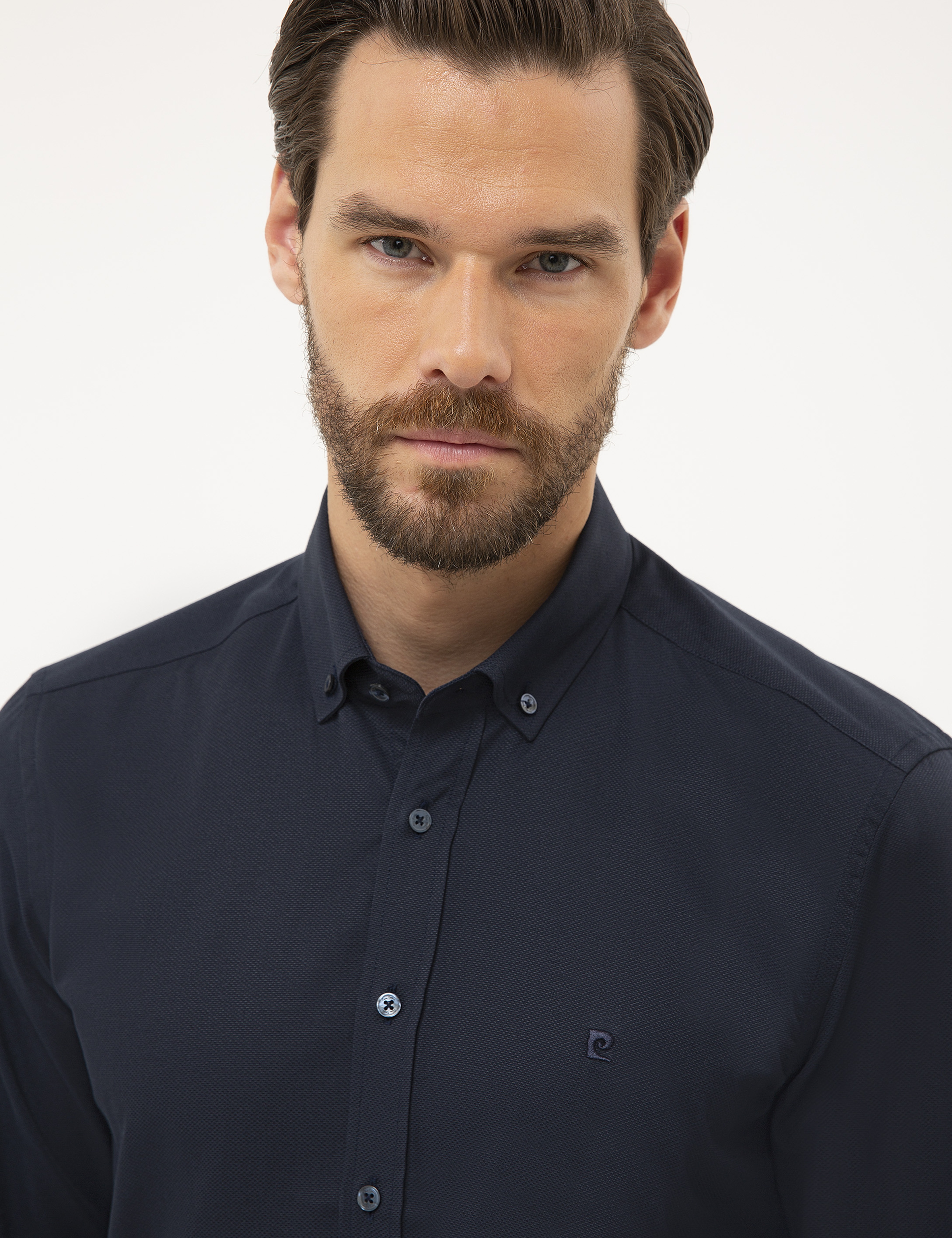 Lacivert Slim Fit Oxford Gömlek - Image 2
