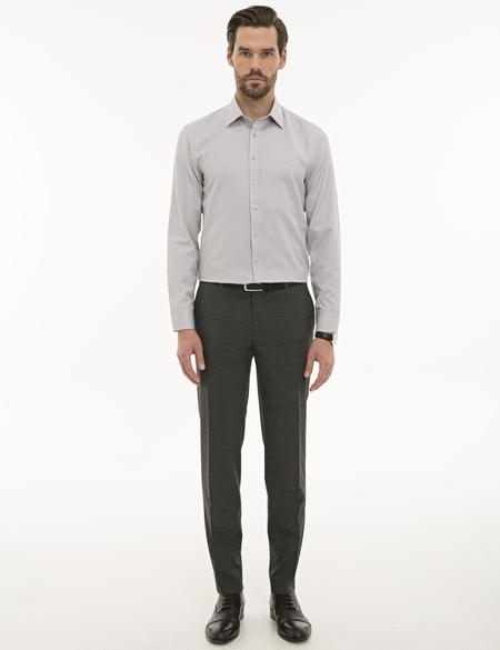 Gri Slim Fit Oxford Gömlek - 50233534050