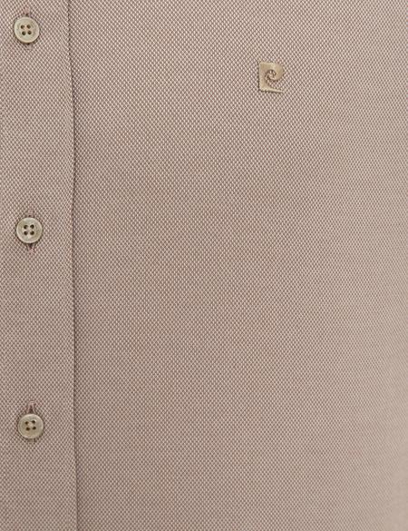 Açık Kahverengi Slim Fit Oxford Gömlek - 50233546037