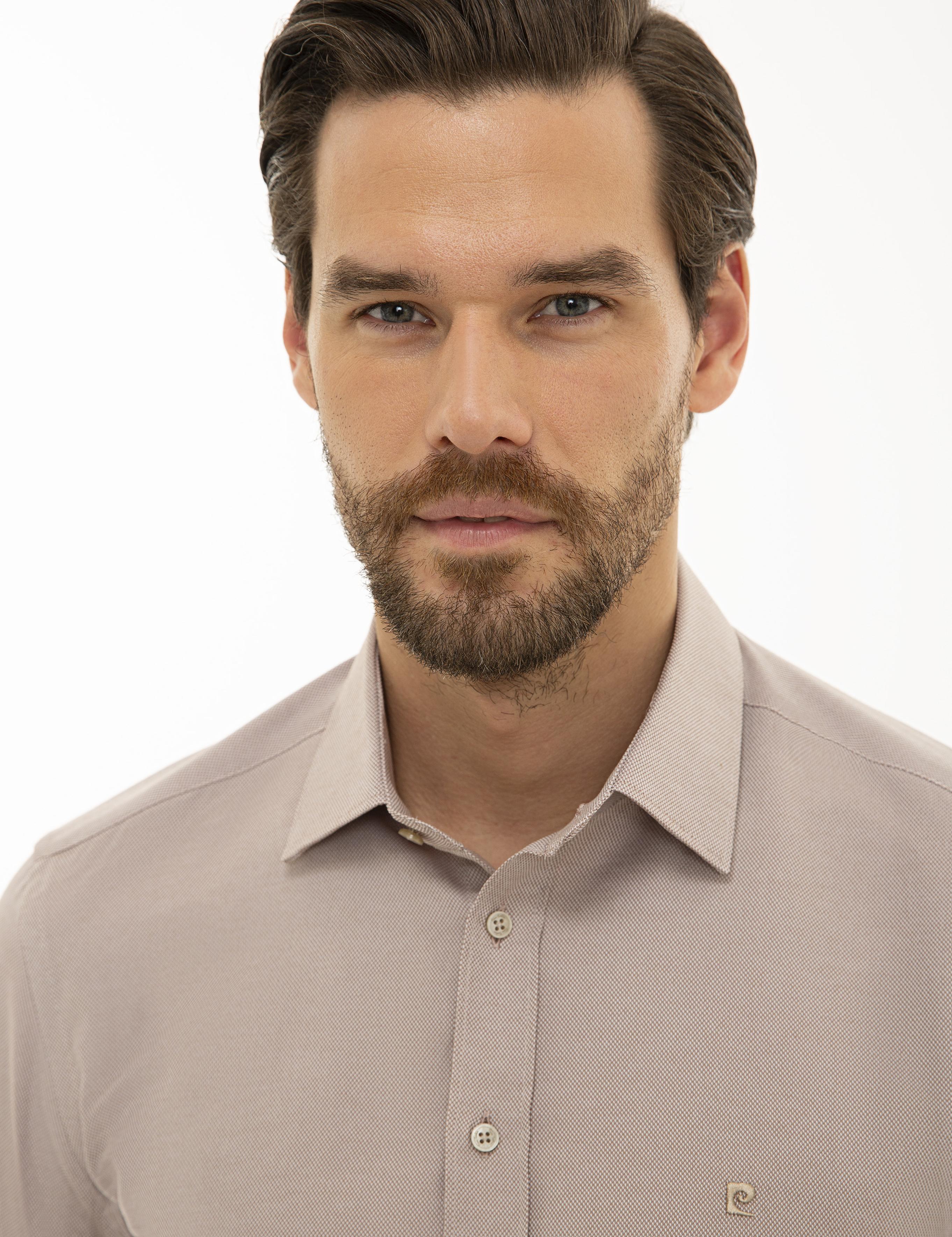 Açık Kahverengi Slim Fit Oxford Gömlek