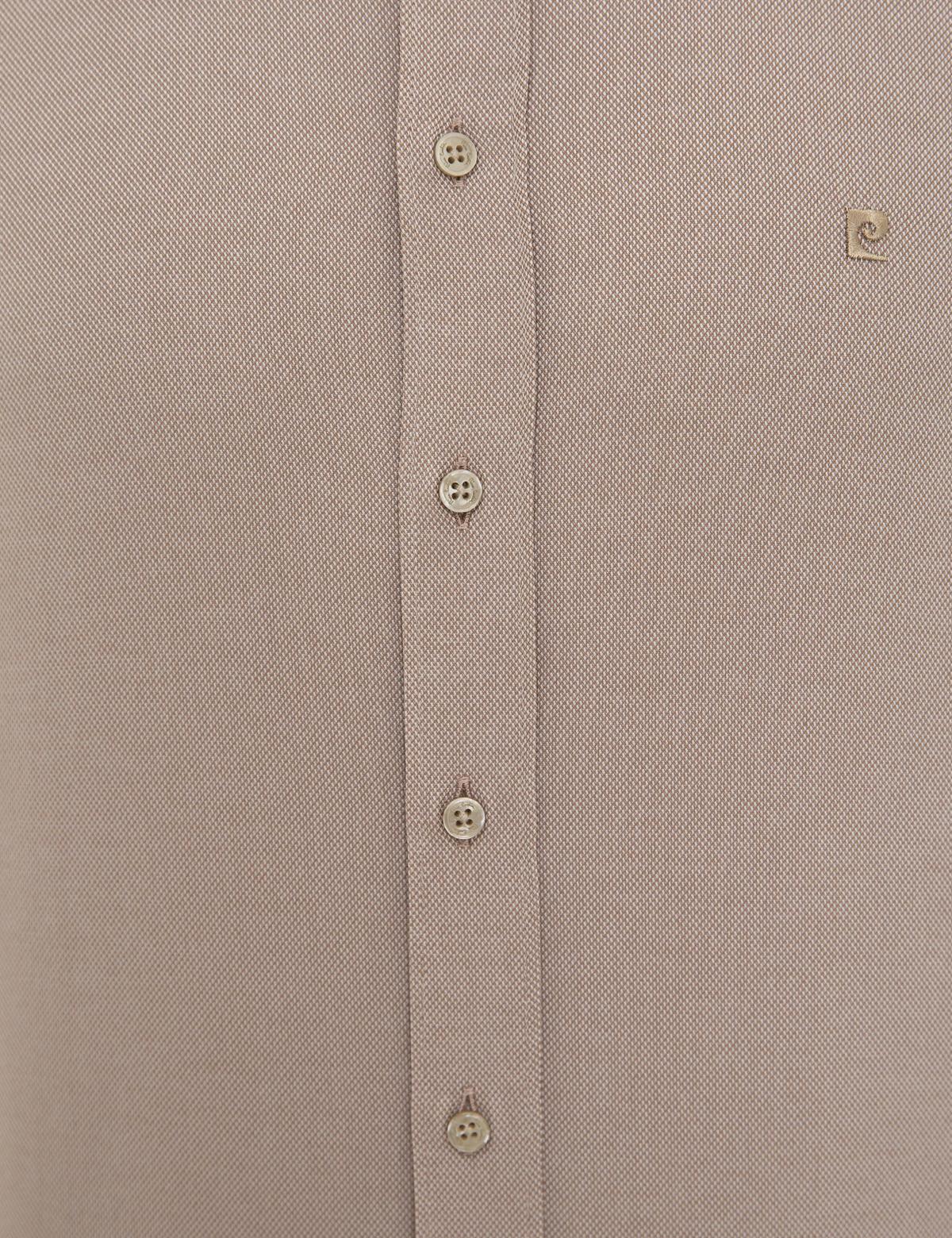 Açık Kahverengi Slim Fit Oxford Gömlek - 50233546037