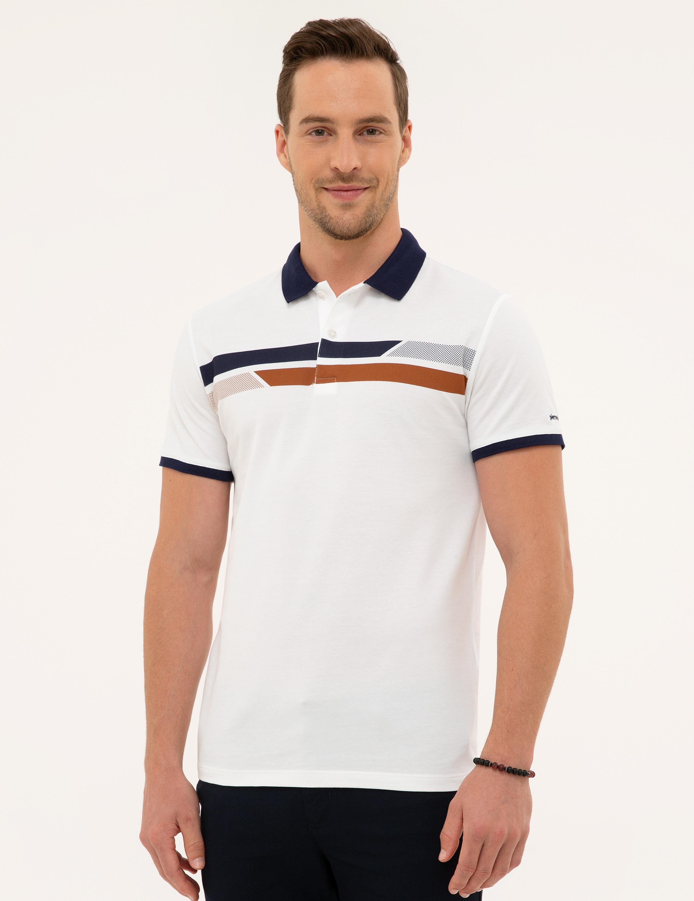 Beyaz Regular Fit Polo Yaka T-Shirt