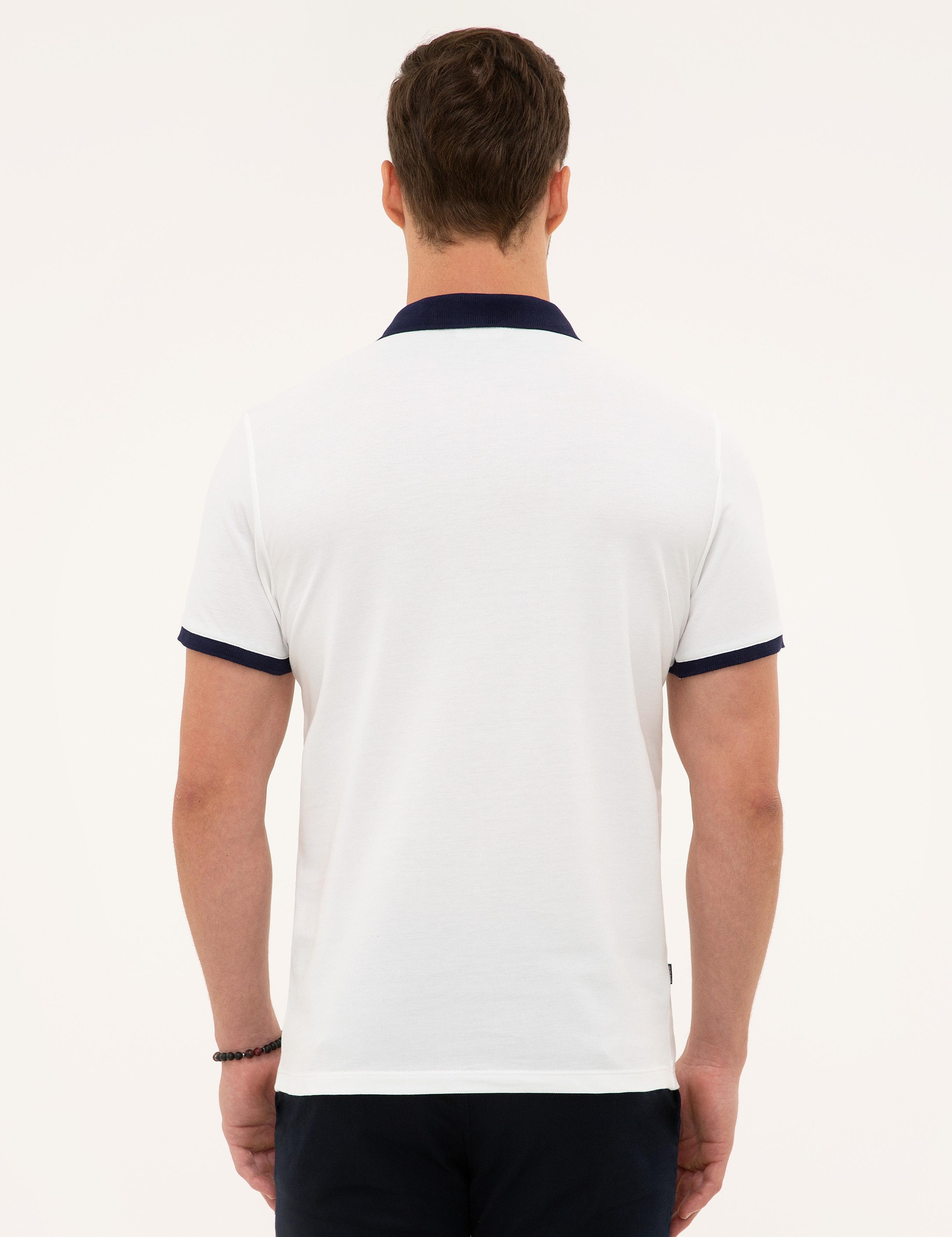 Beyaz Regular Fit Polo Yaka T-Shirt