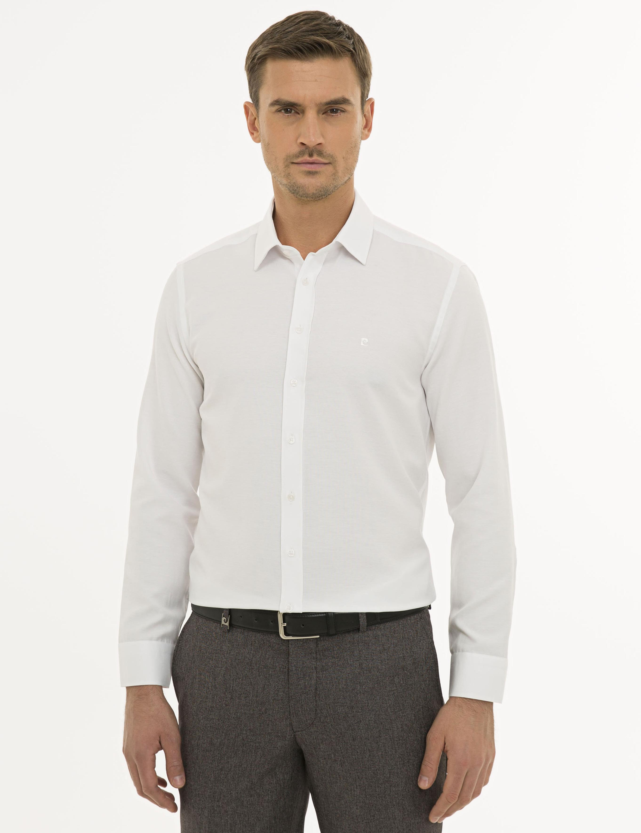 Beyaz Slim Fit Oxford Gömlek