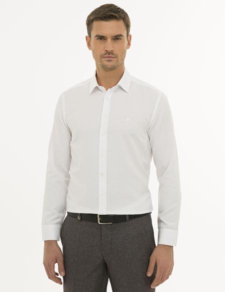 Beyaz Slim Fit Oxford Gömlek - 50233546011