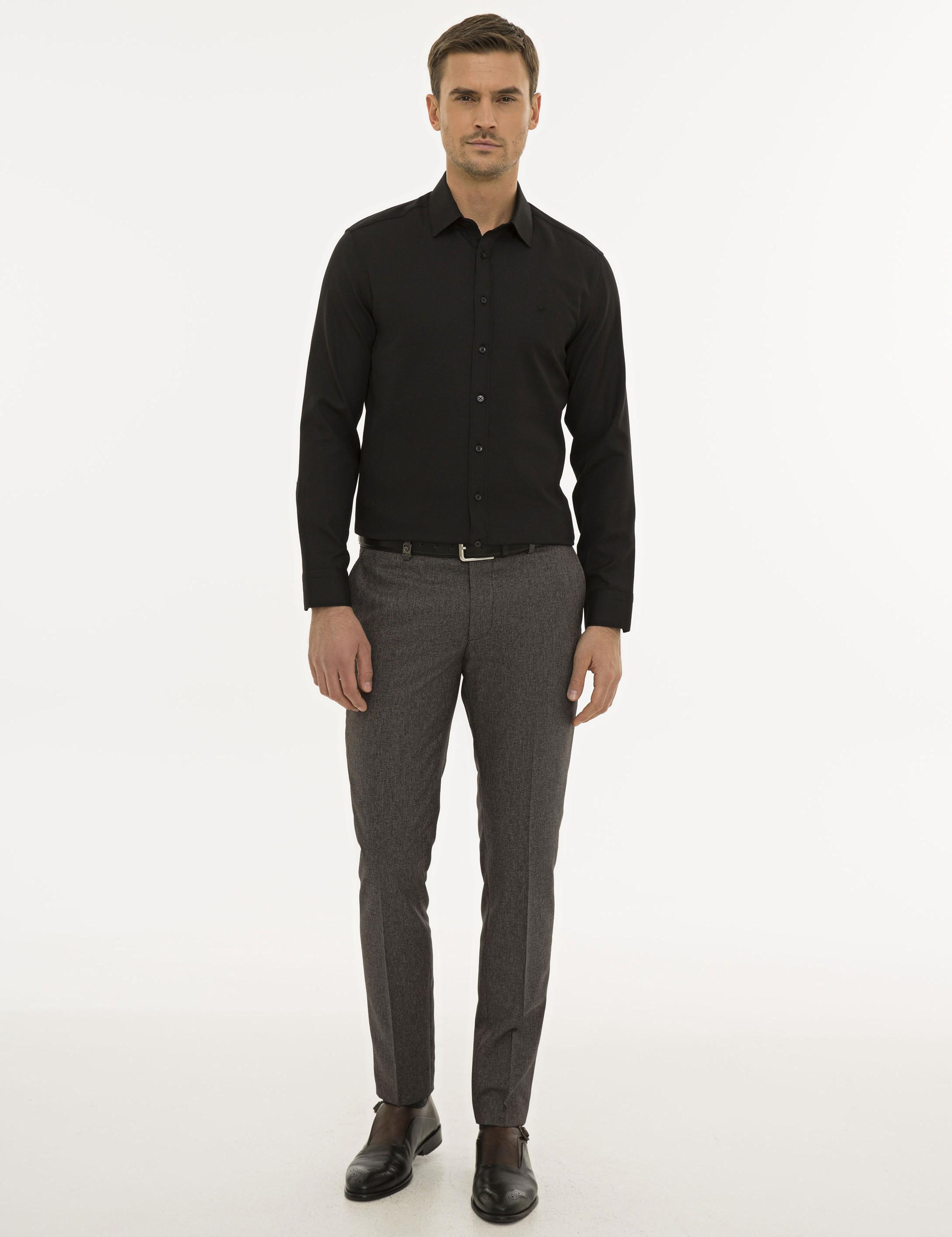 Siyah Slim Fit Oxford Gömlek