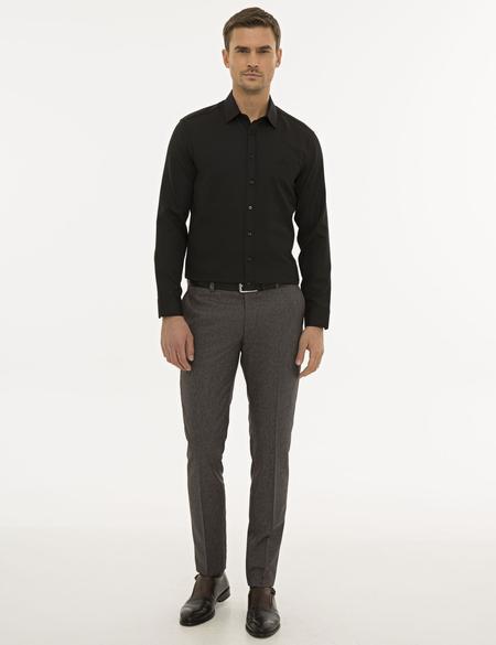 Siyah Slim Fit Oxford Gömlek - 50233546028