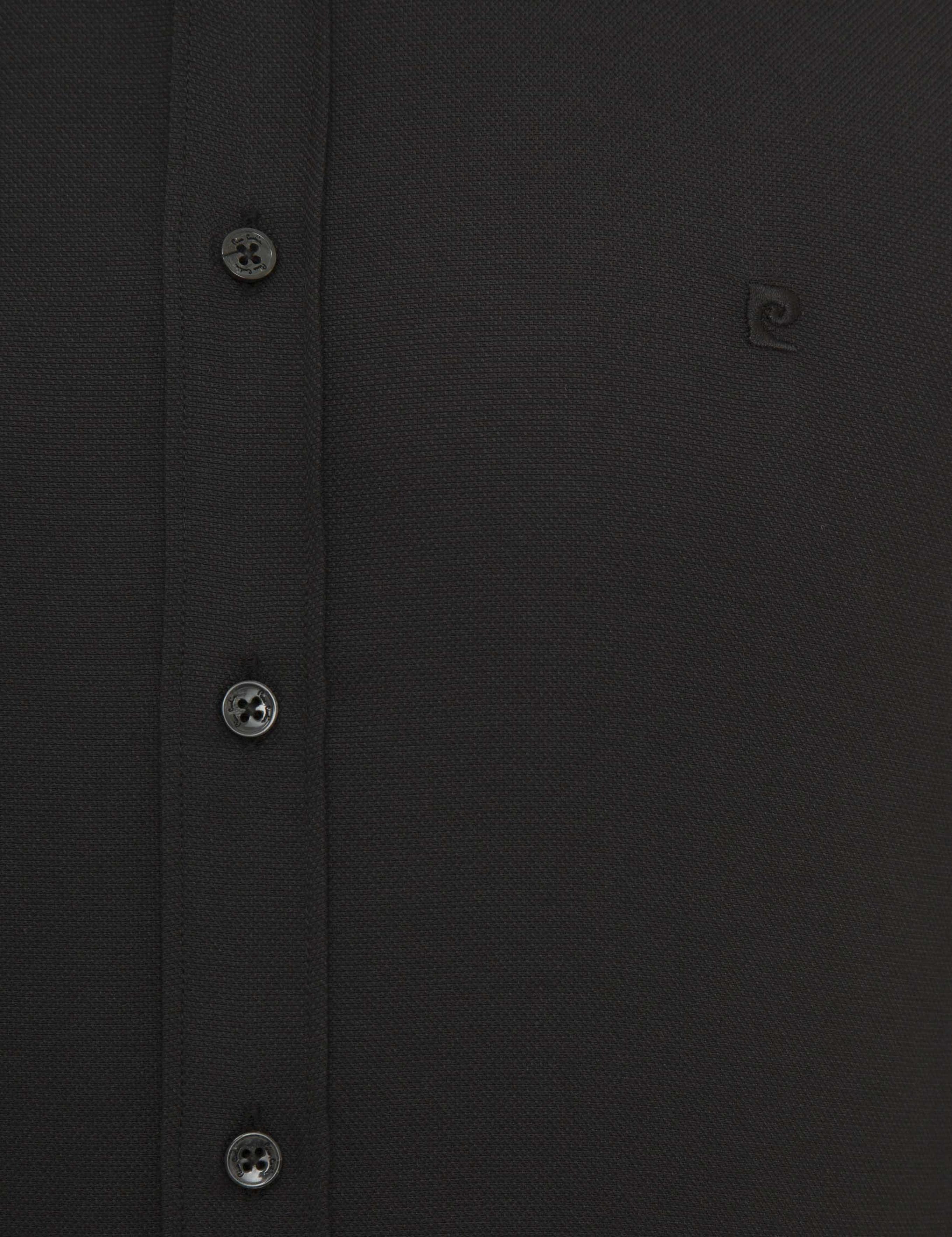 Siyah Slim Fit Oxford Gömlek