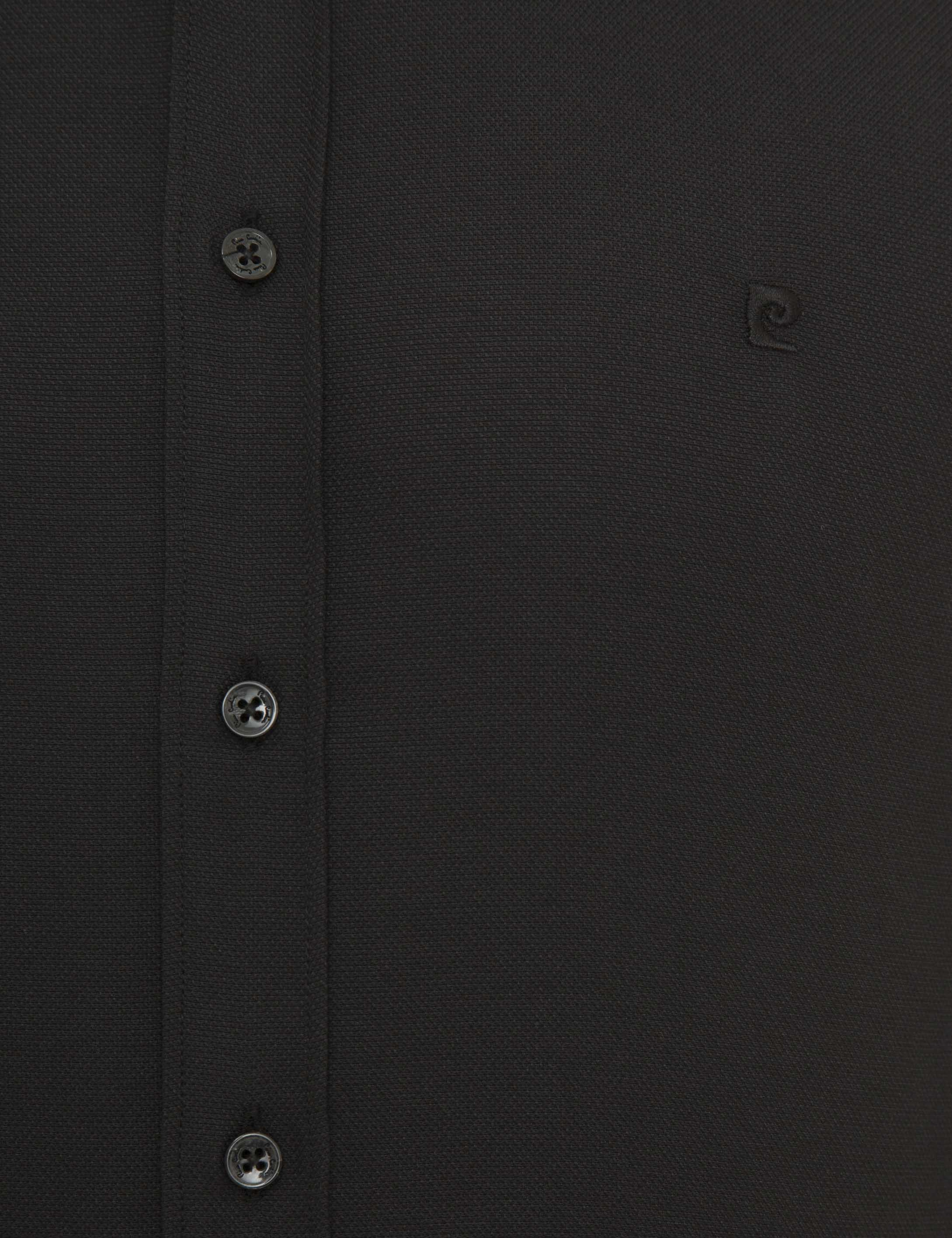 Siyah Slim Fit Oxford Gömlek - Image 5