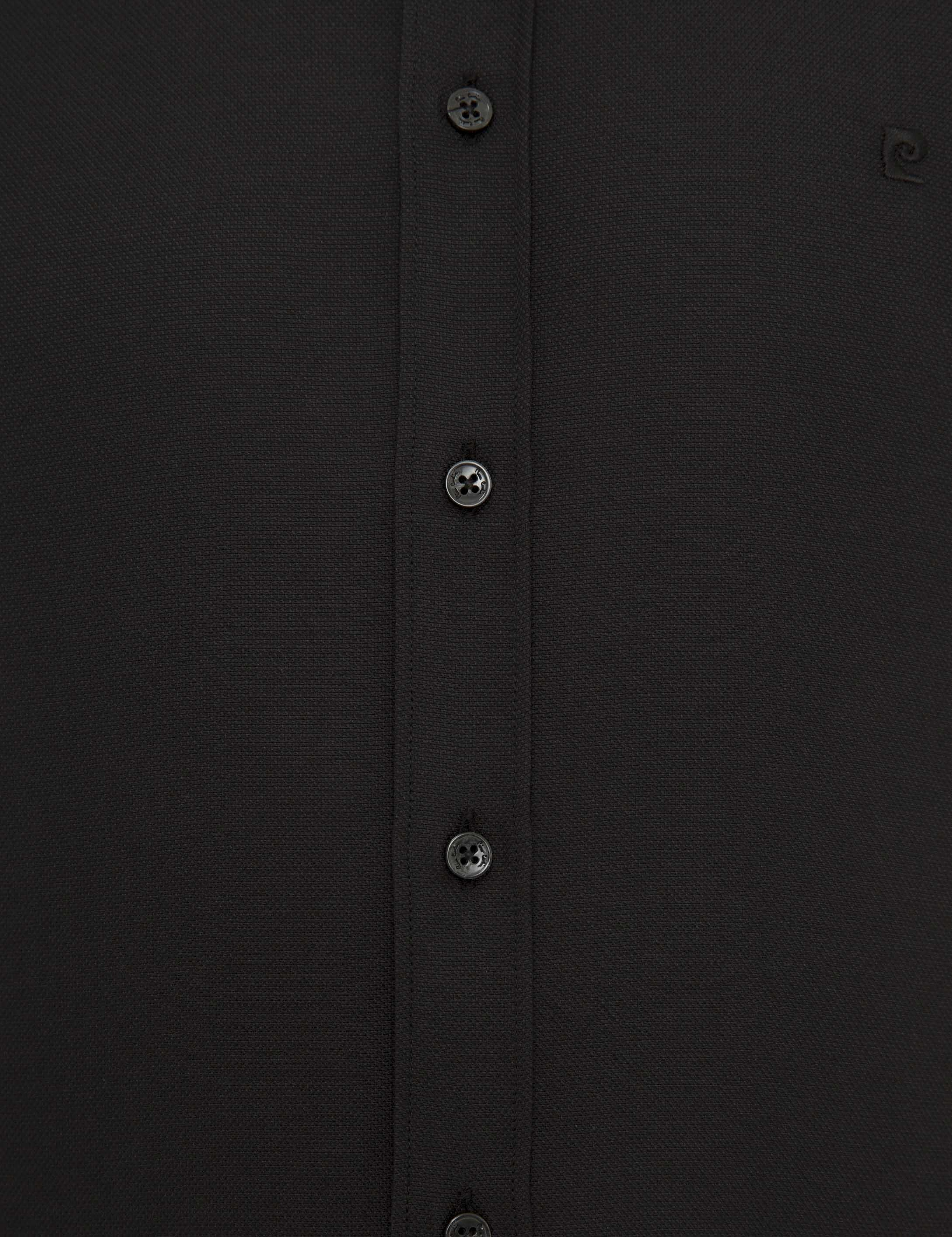 Siyah Slim Fit Oxford Gömlek - Image 6