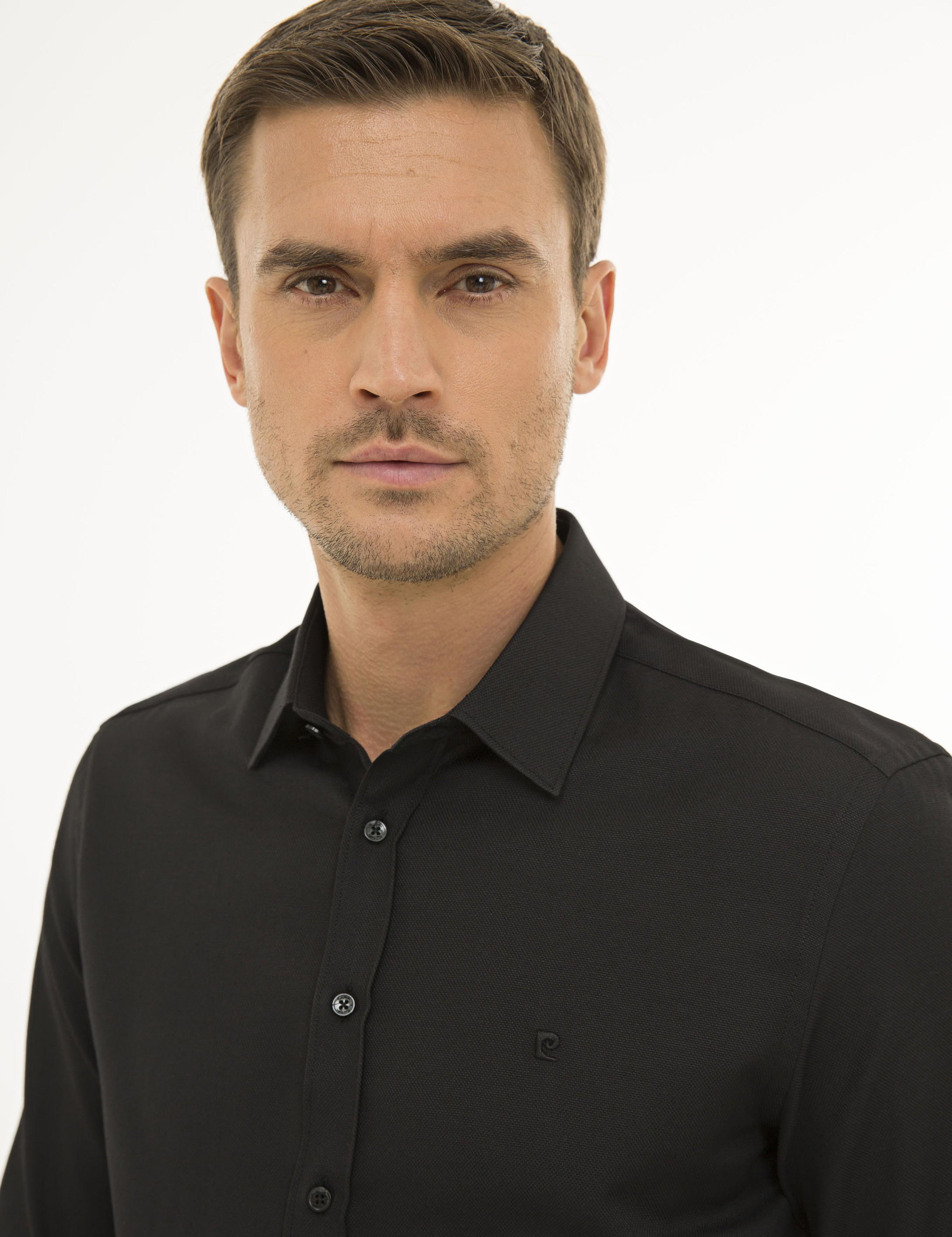 Siyah Slim Fit Oxford Gömlek