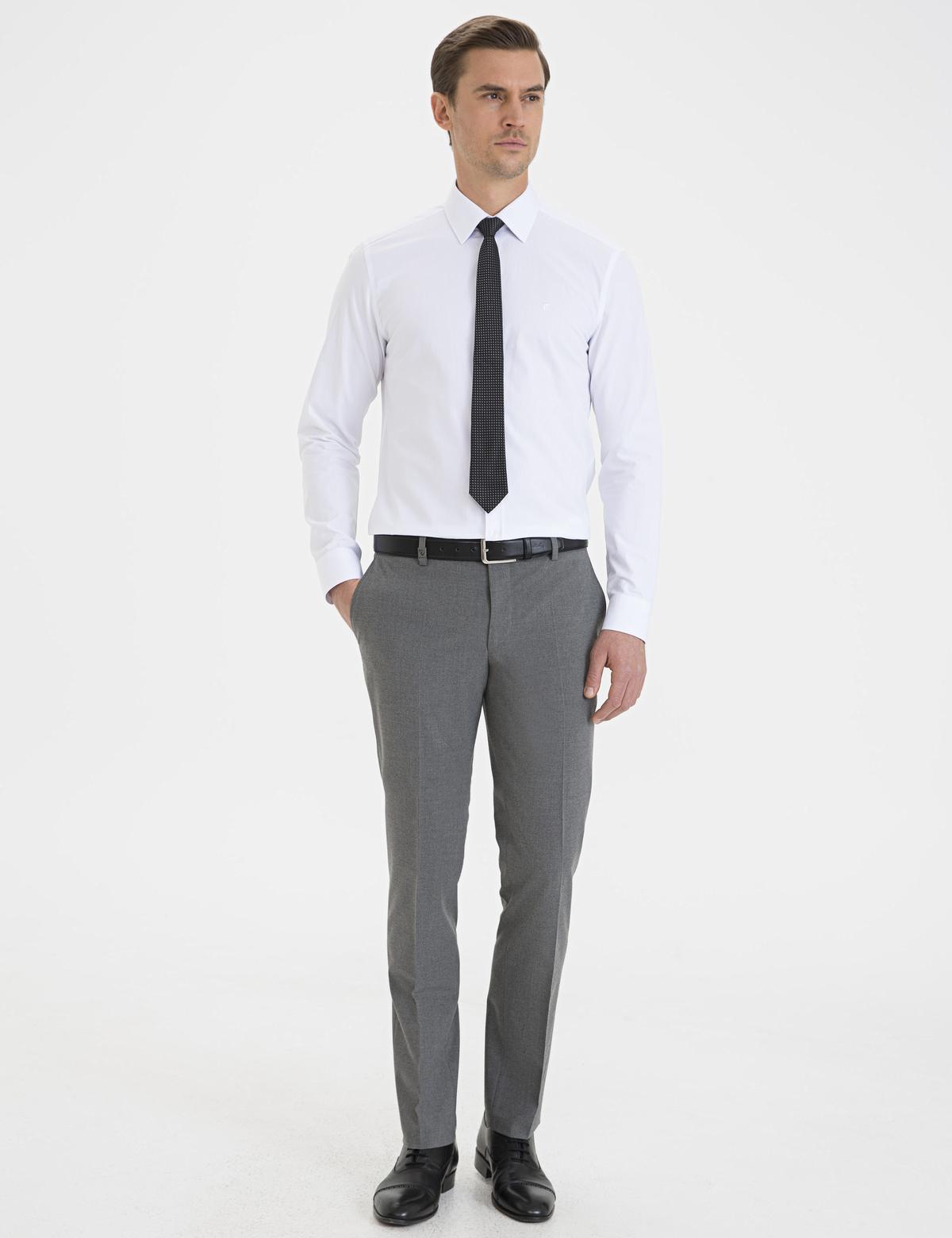 Beyaz Slim Fit Basic Gömlek - 50233545011