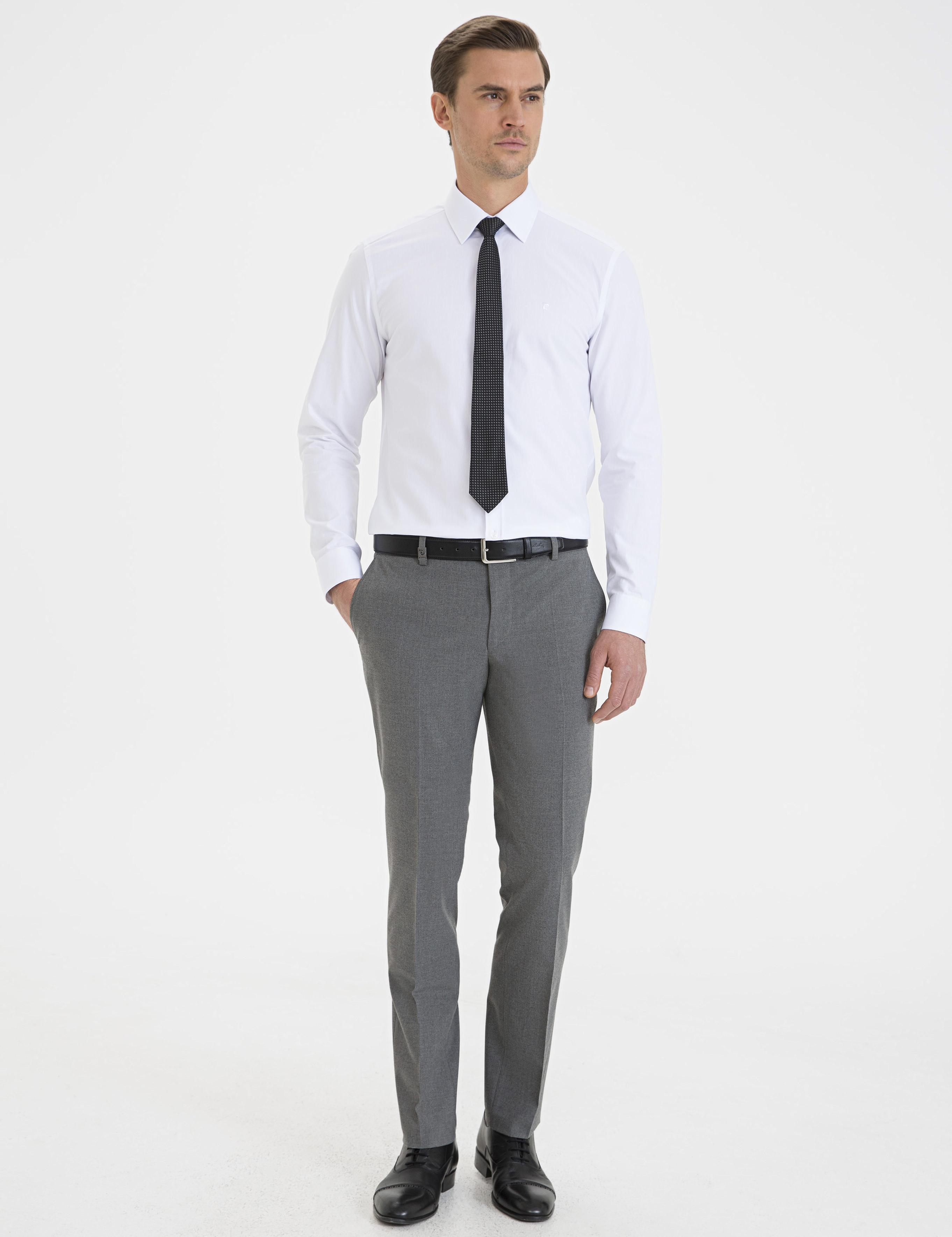 Beyaz Slim Fit Basic Gömlek