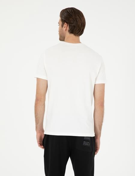 Beyaz Slim Fit Tişört - 50293165003