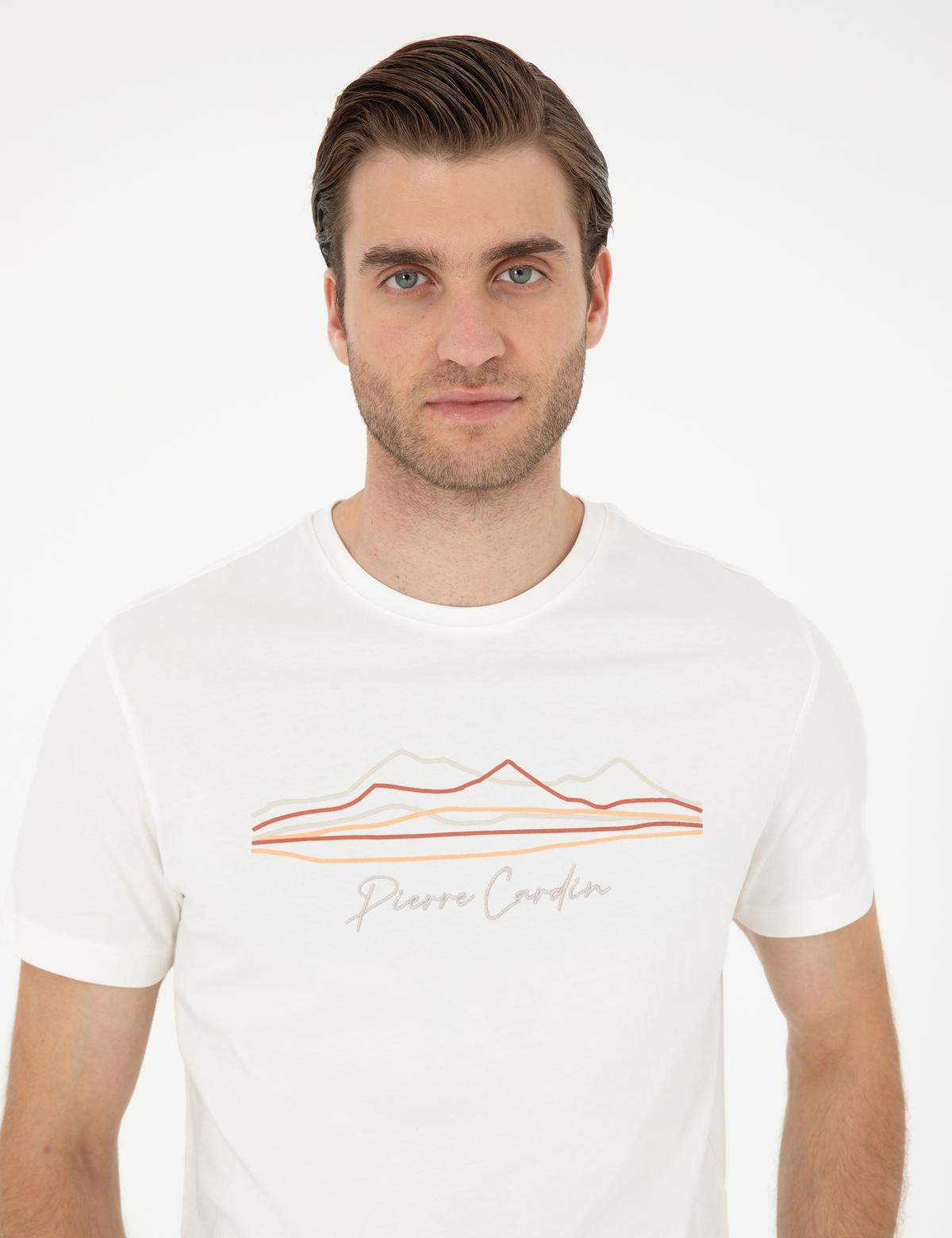 Beyaz Slim Fit Tişört - 50293165003