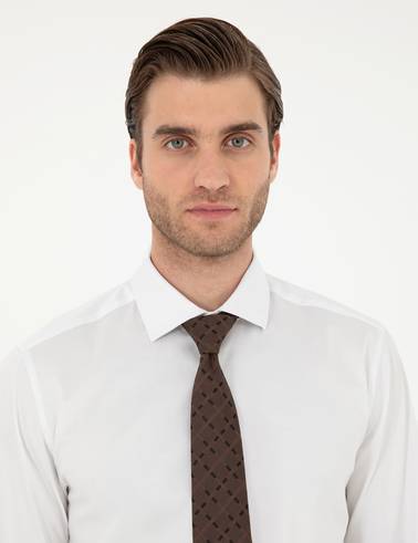 Beyaz Likralı Kolay Ütülenebilir Ekstra Slim Fit Basic Gömlek