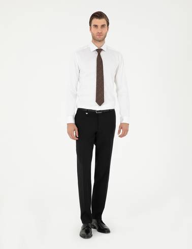 Beyaz Likralı Kolay Ütülenebilir Ekstra Slim Fit Basic Gömlek