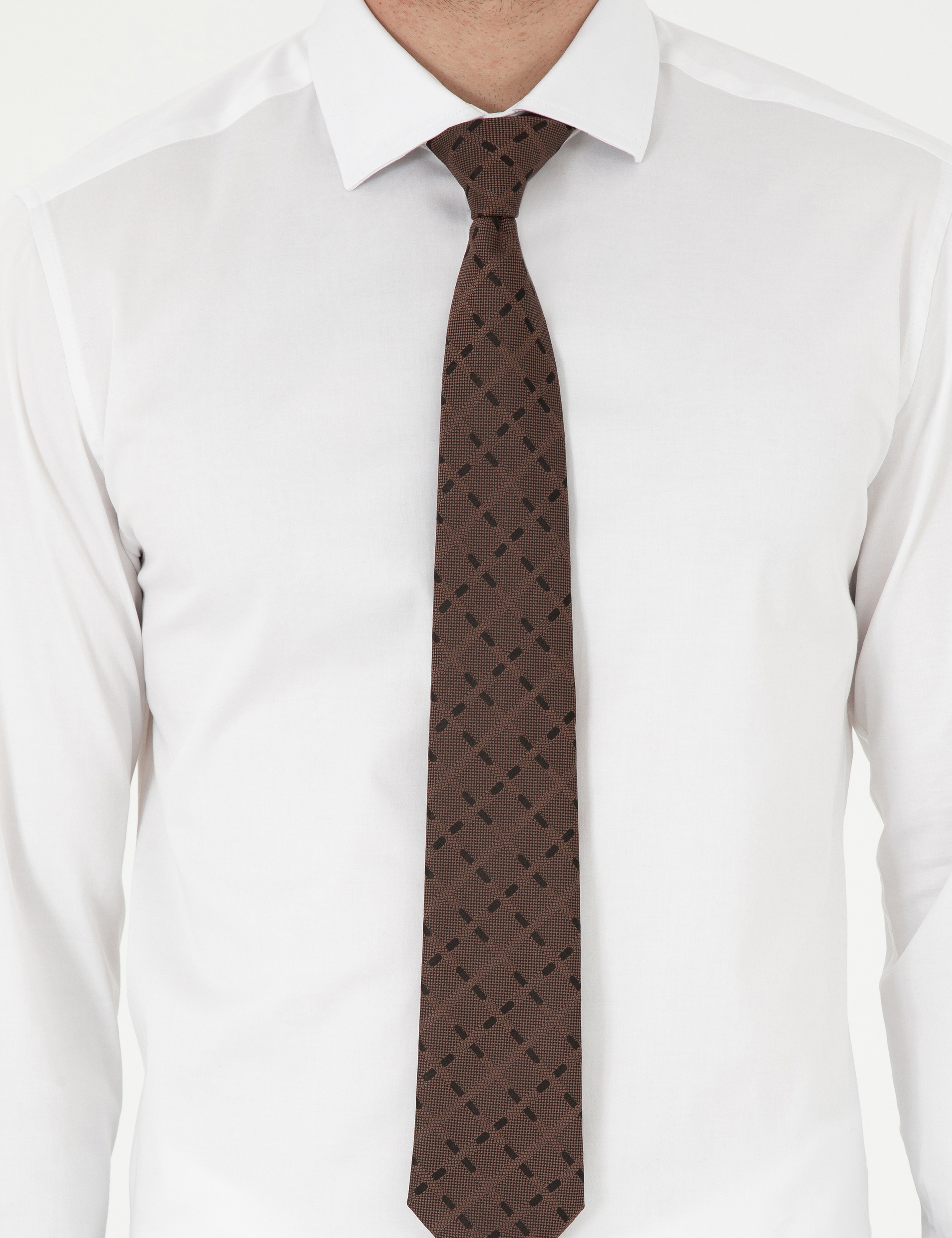Beyaz Likralı Kolay Ütülenebilir Ekstra Slim Fit Basic Gömlek - Image 6