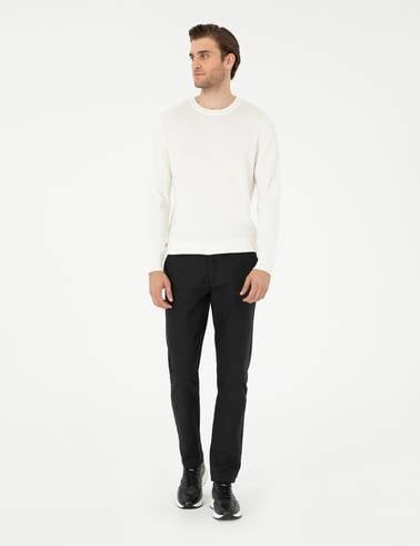 Siyah Slim Fit Kanvas Pantolon