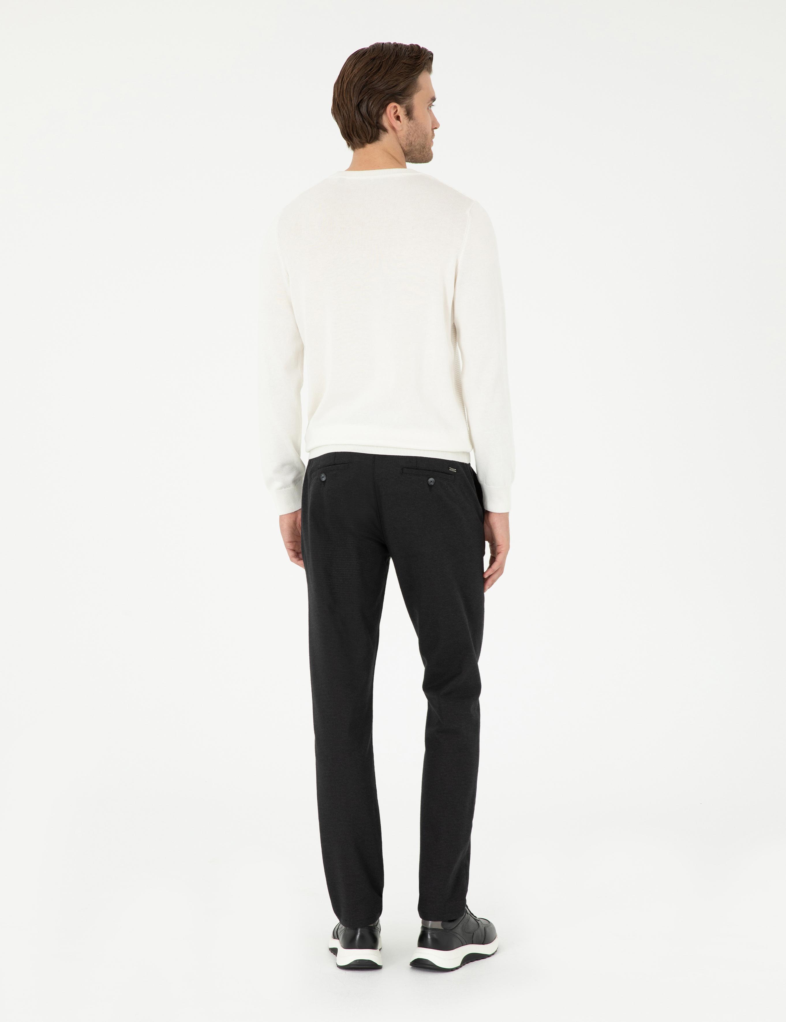 Siyah Slim Fit Kanvas Pantolon